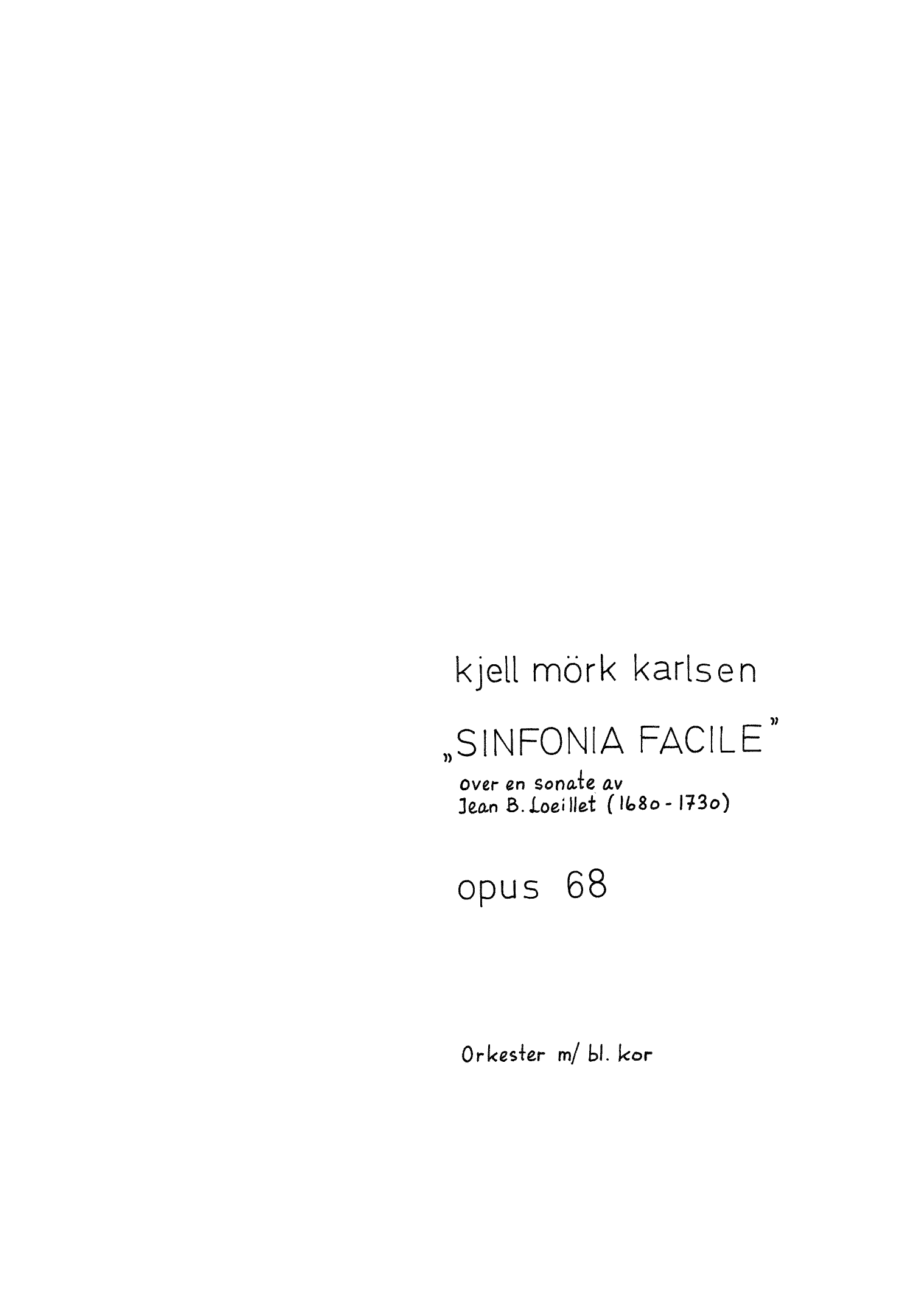 Sinfonia facile, op. 68