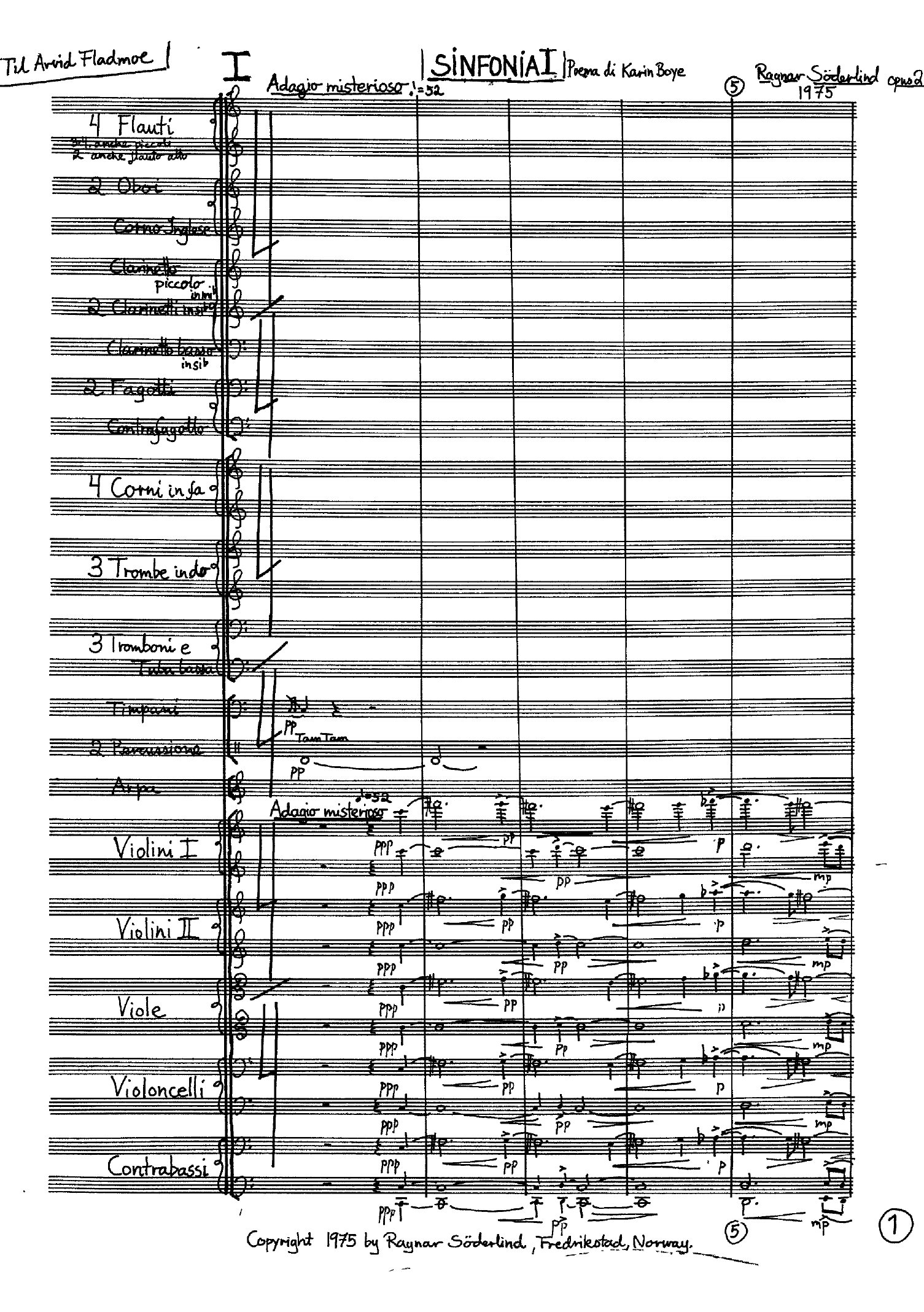 Symphony No 1 for Large Orchestra and Soprano, op. 23 - Image 3