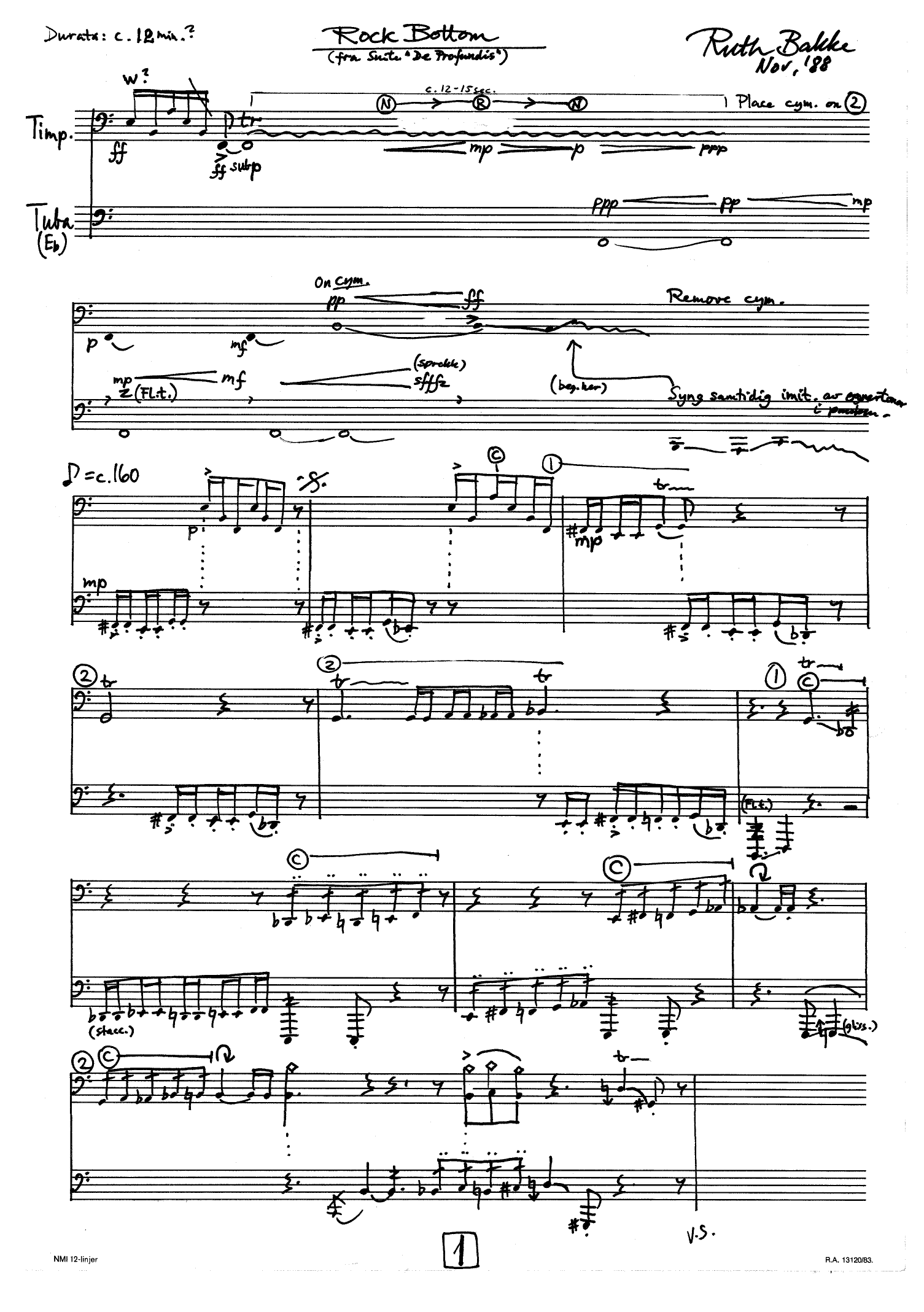 Rock Bottom - Fra Suite "De Profundis"