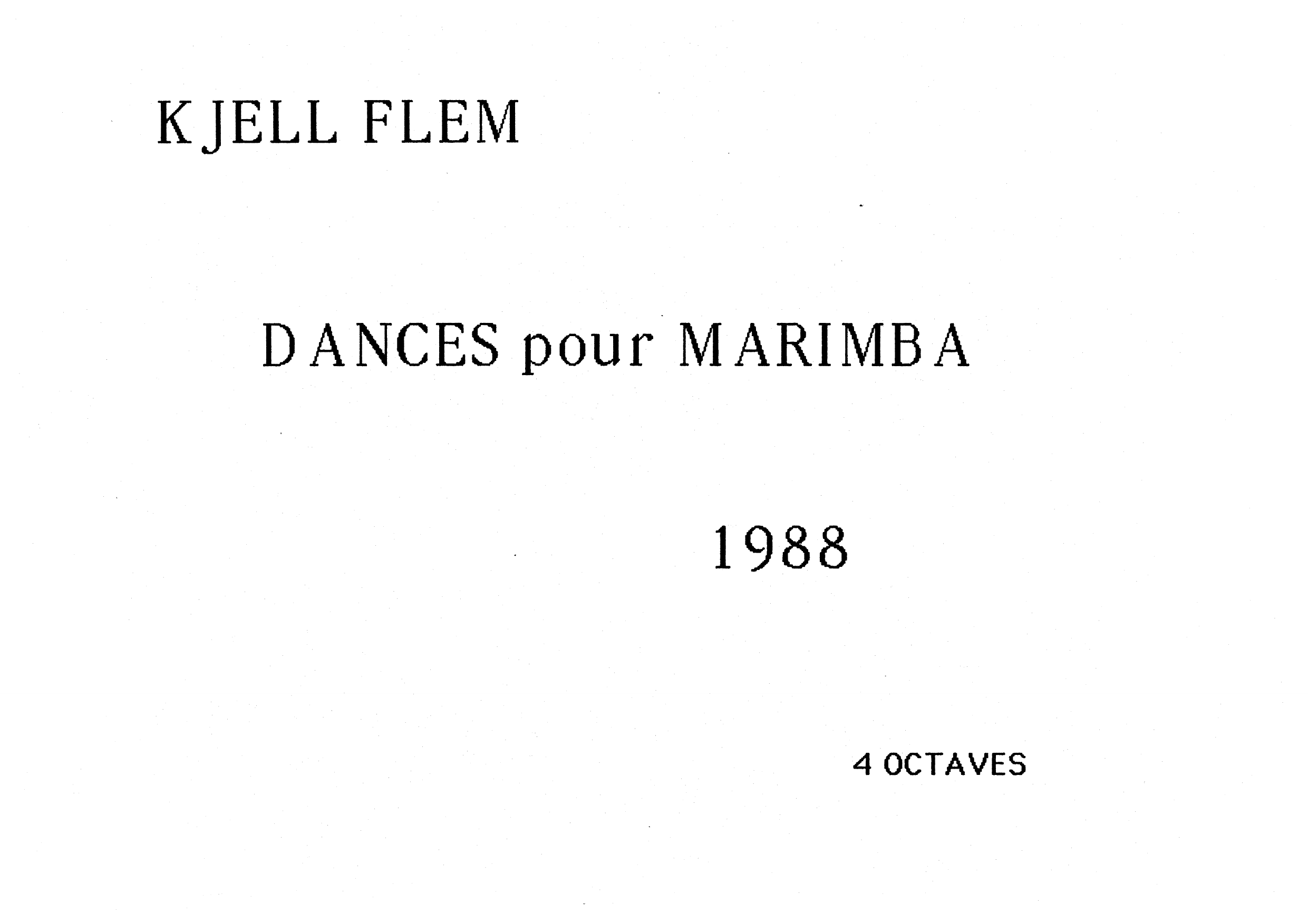 Dances pour Marimba