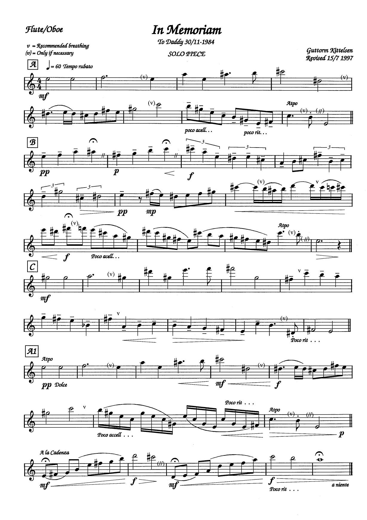 In memoriam - Solo Piece