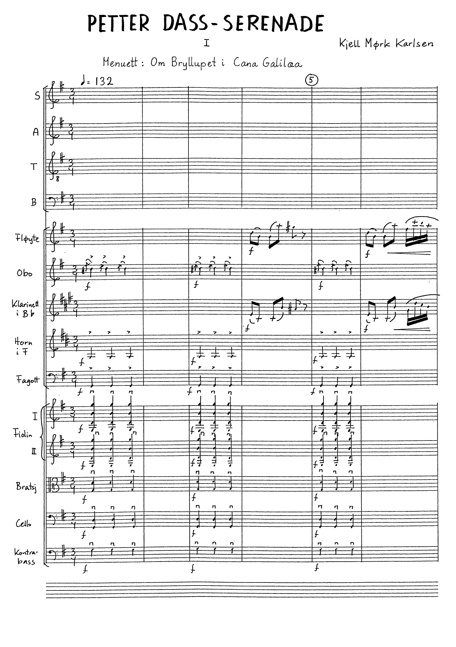 Petter Dass-serenade for kammerkor og kammerensemble, op. 93 - Bilde 3