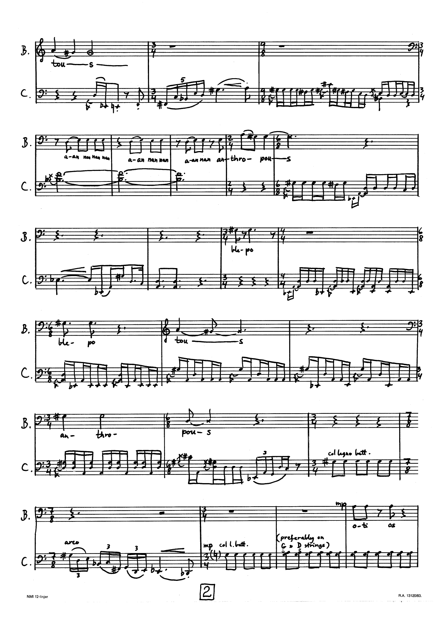 A Vision Blurred - A Composition for Baritone & Cello - Bilde 4