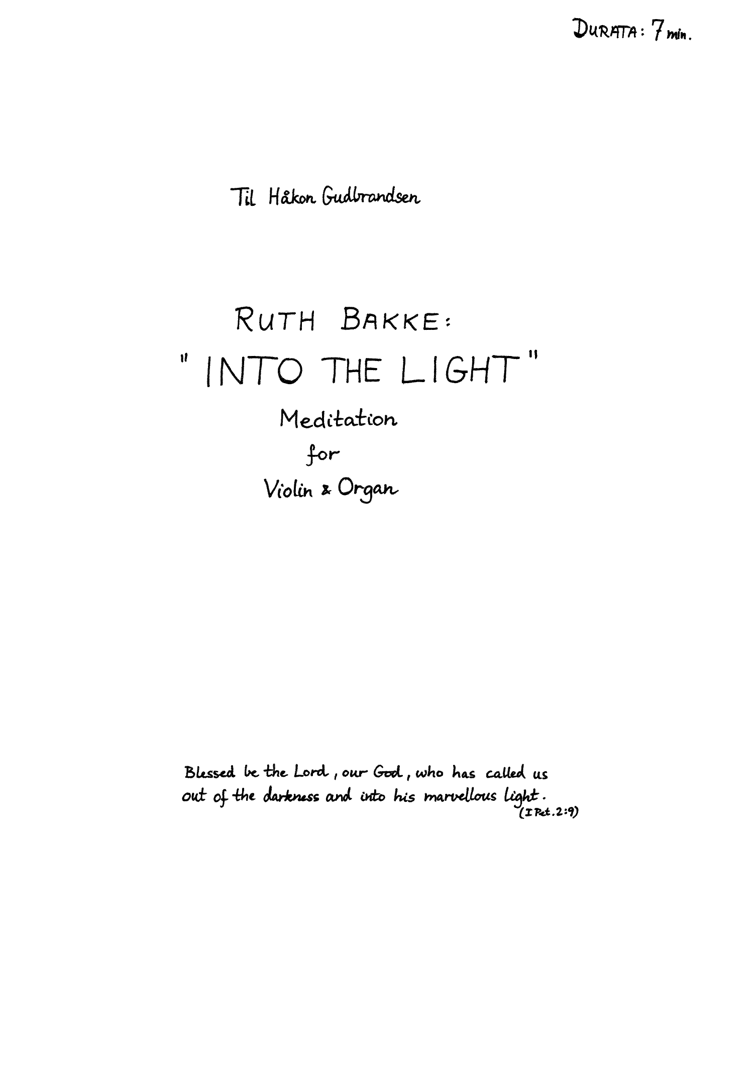 Into the Light - Meditation for Violin & Organ