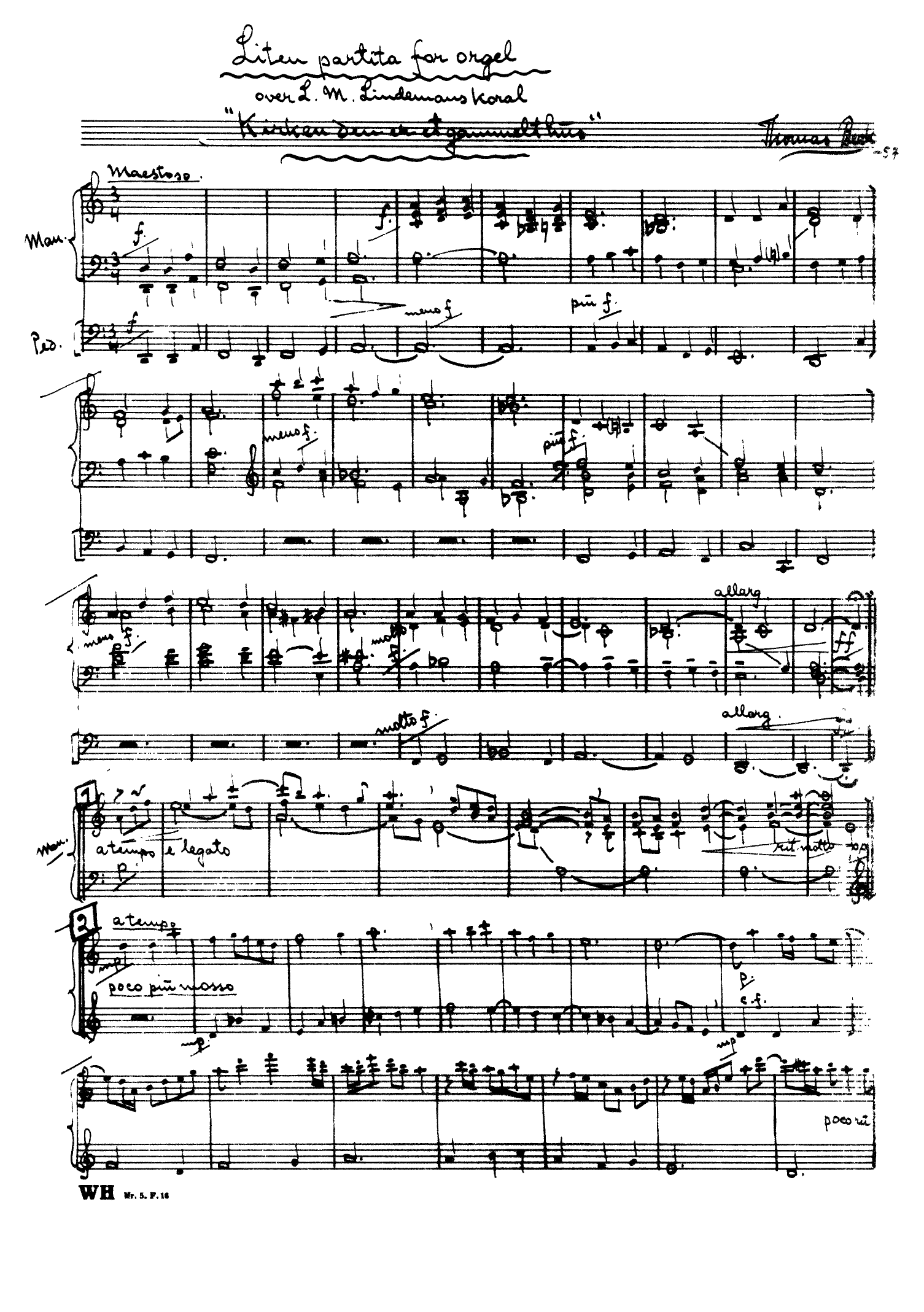 Liten partita for orgel over L.M.Lindemans koral "Kirken den er et gammelt hus"