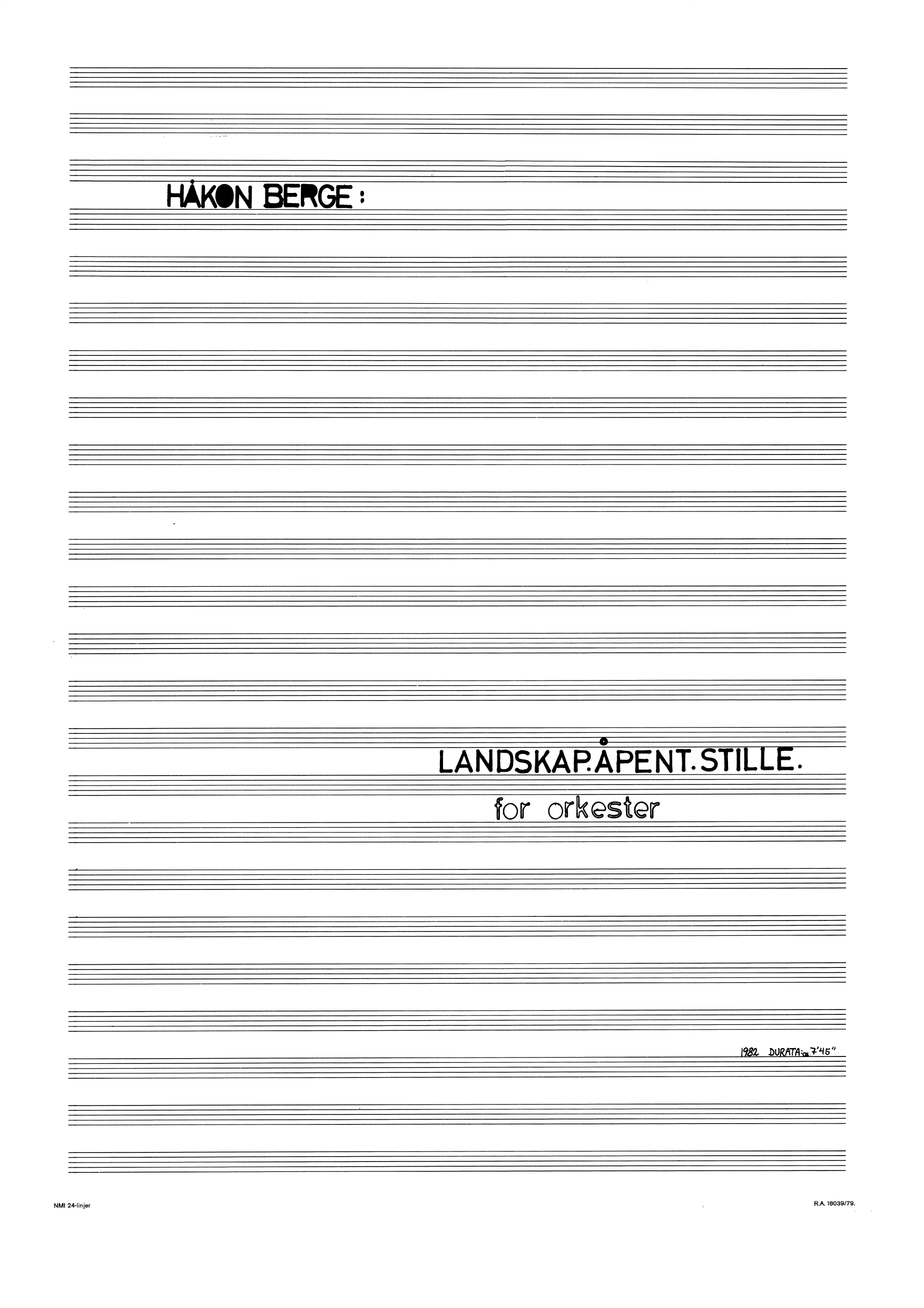 Landskap. Åpent. Stille.