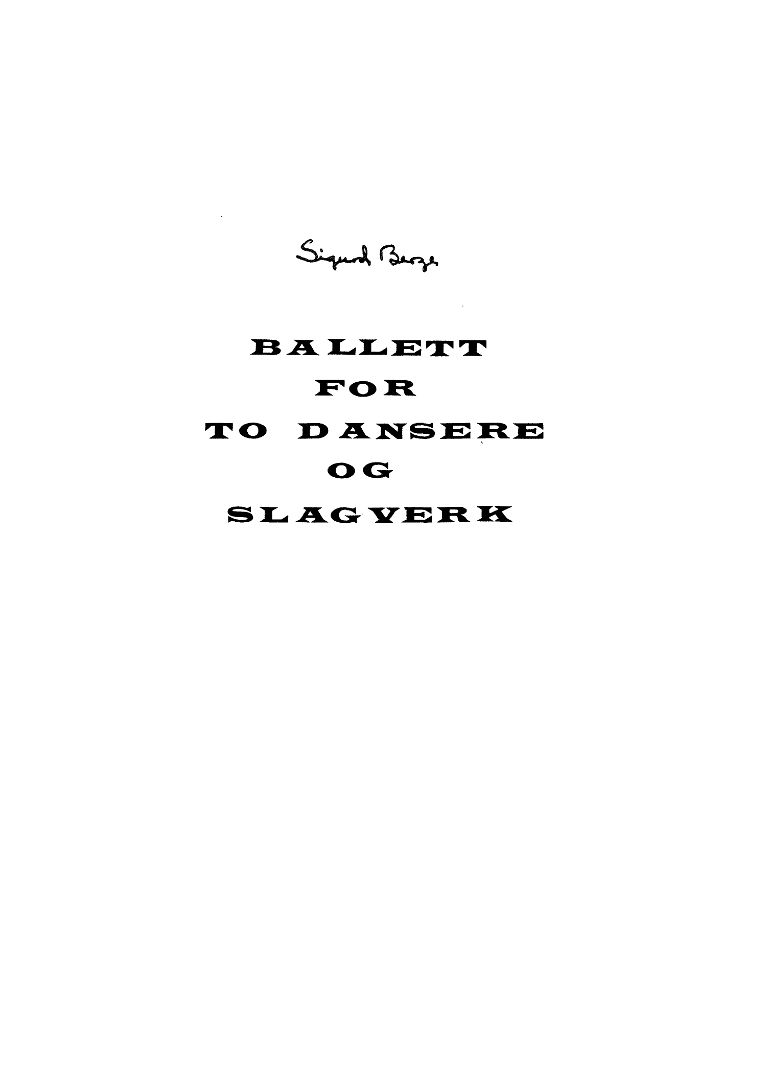 Ballett for to dansere og slagverk