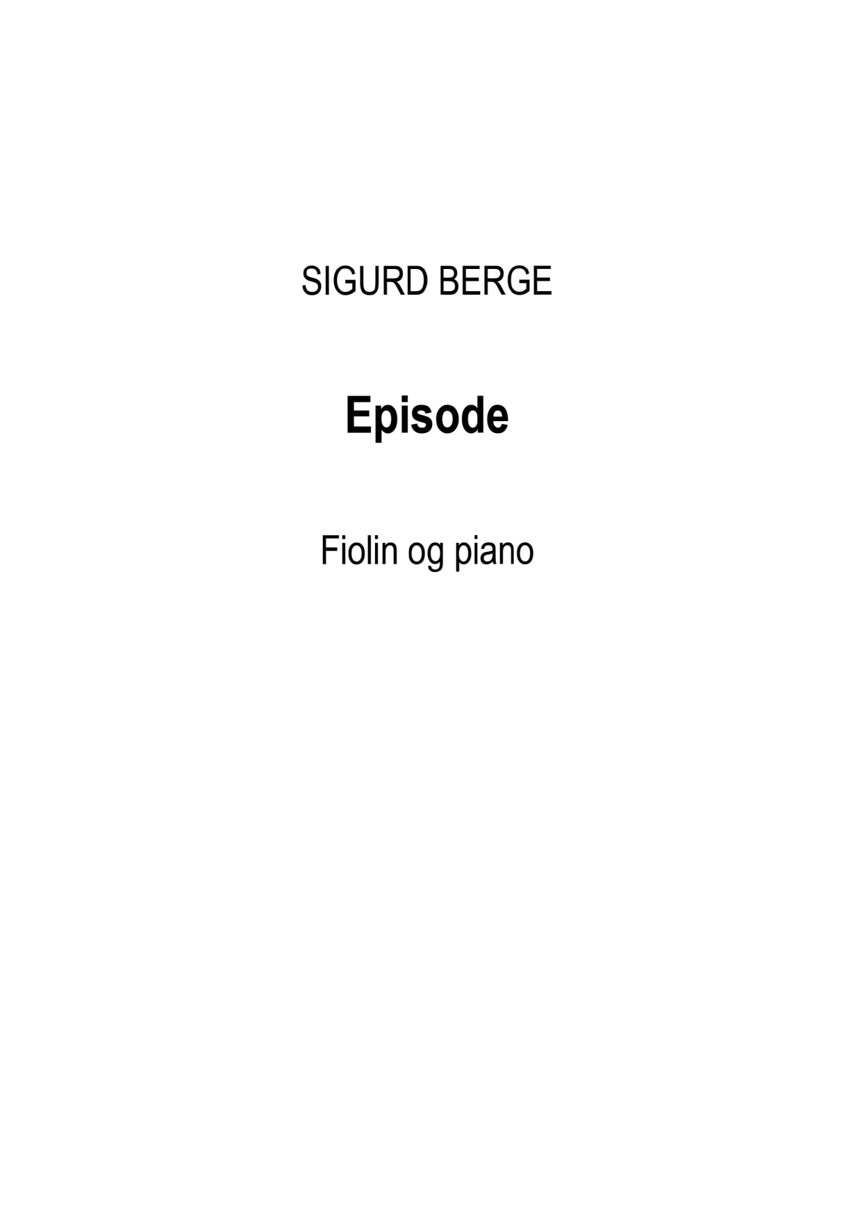 Episode for fiolin og piano