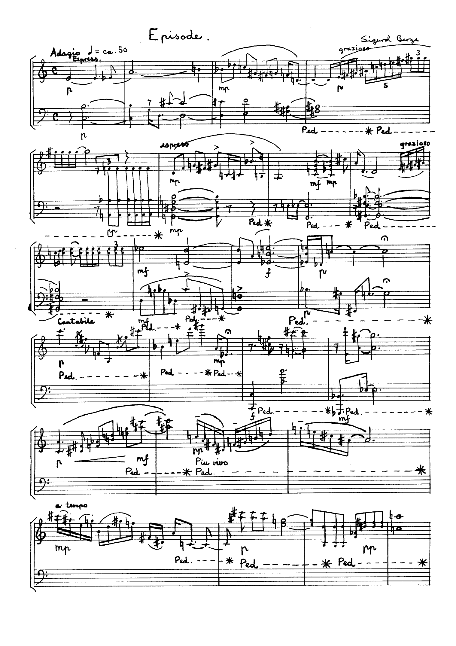 Episode for piano