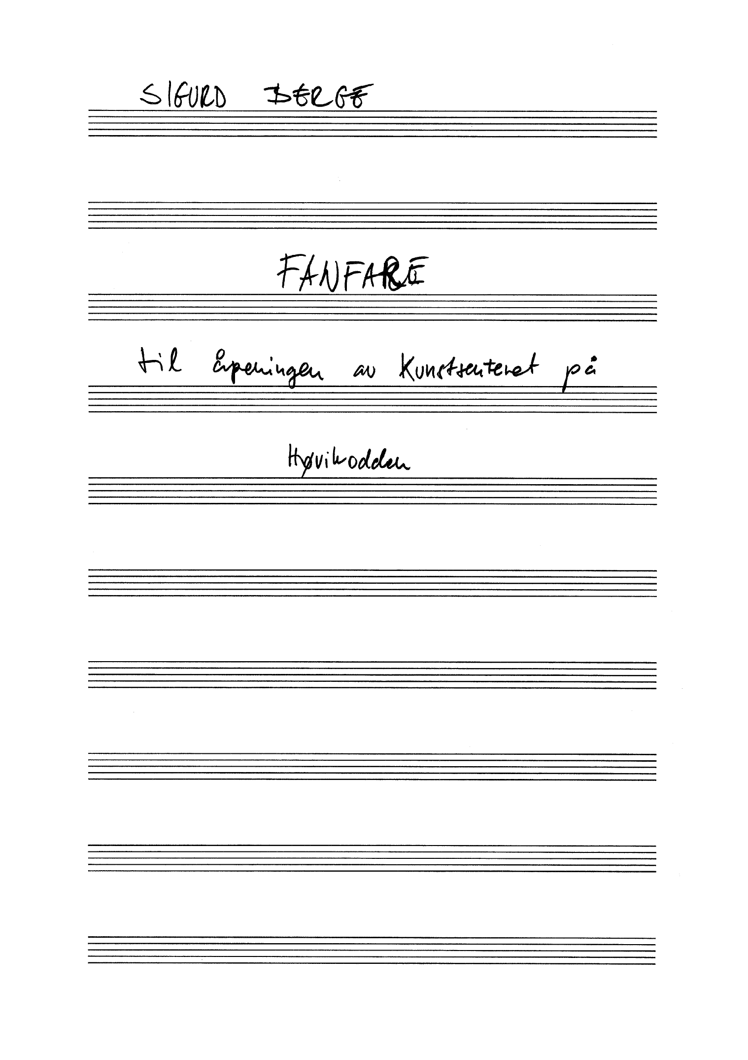 Fanfare - til åpningen av Høvikodden Kunstsenter