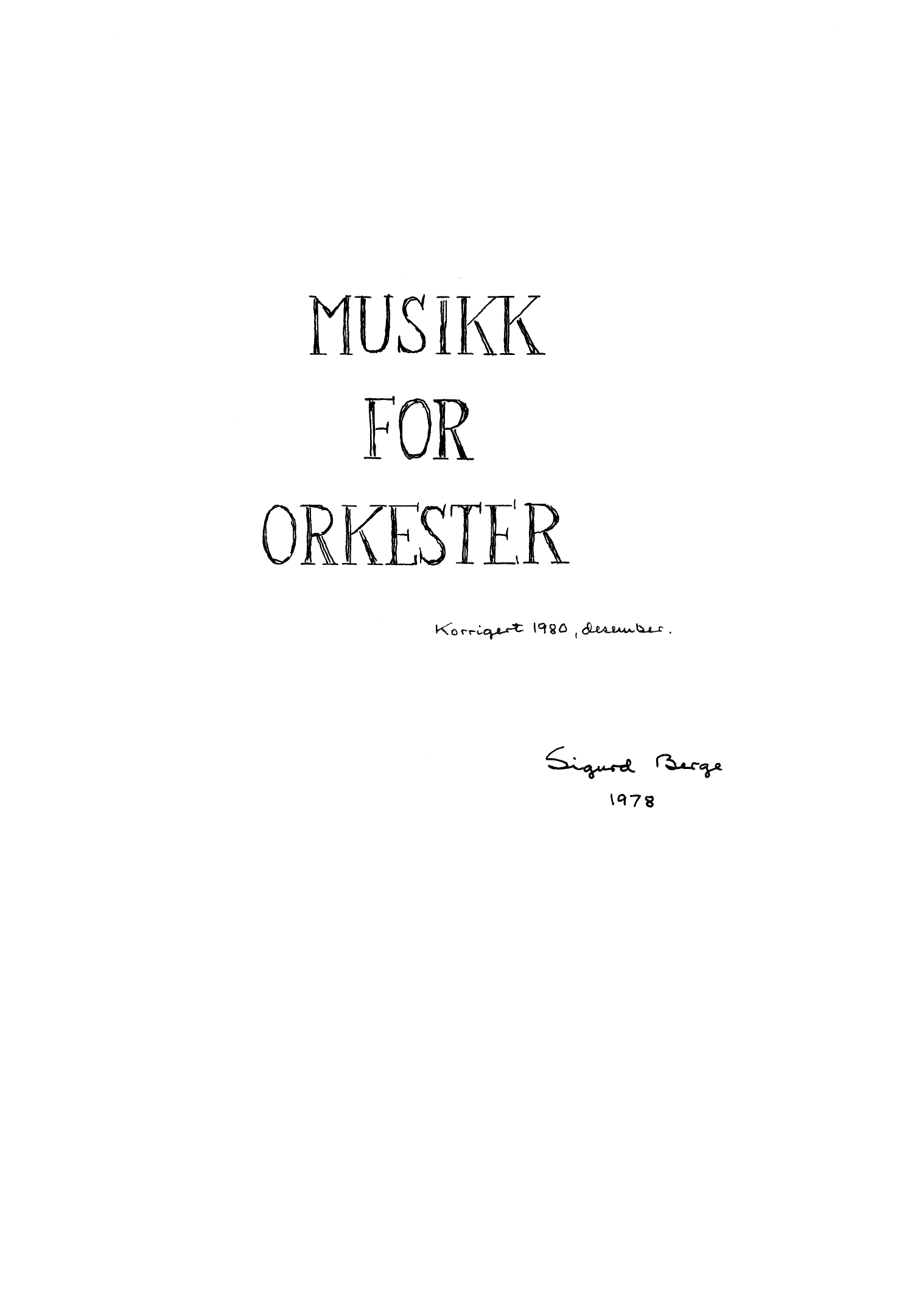 Music for Orchestra