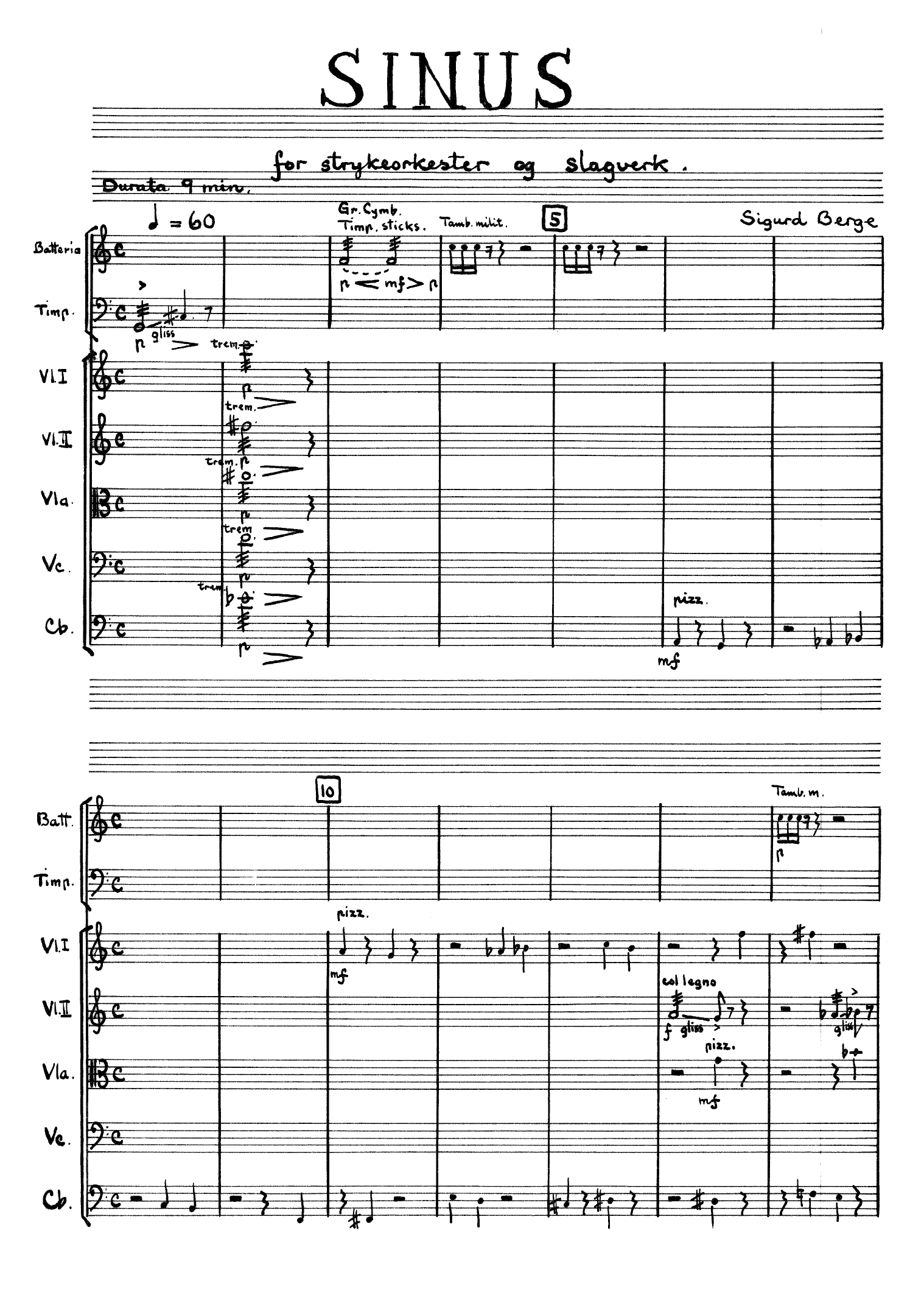 Sinus for String Orchestra and Percussion