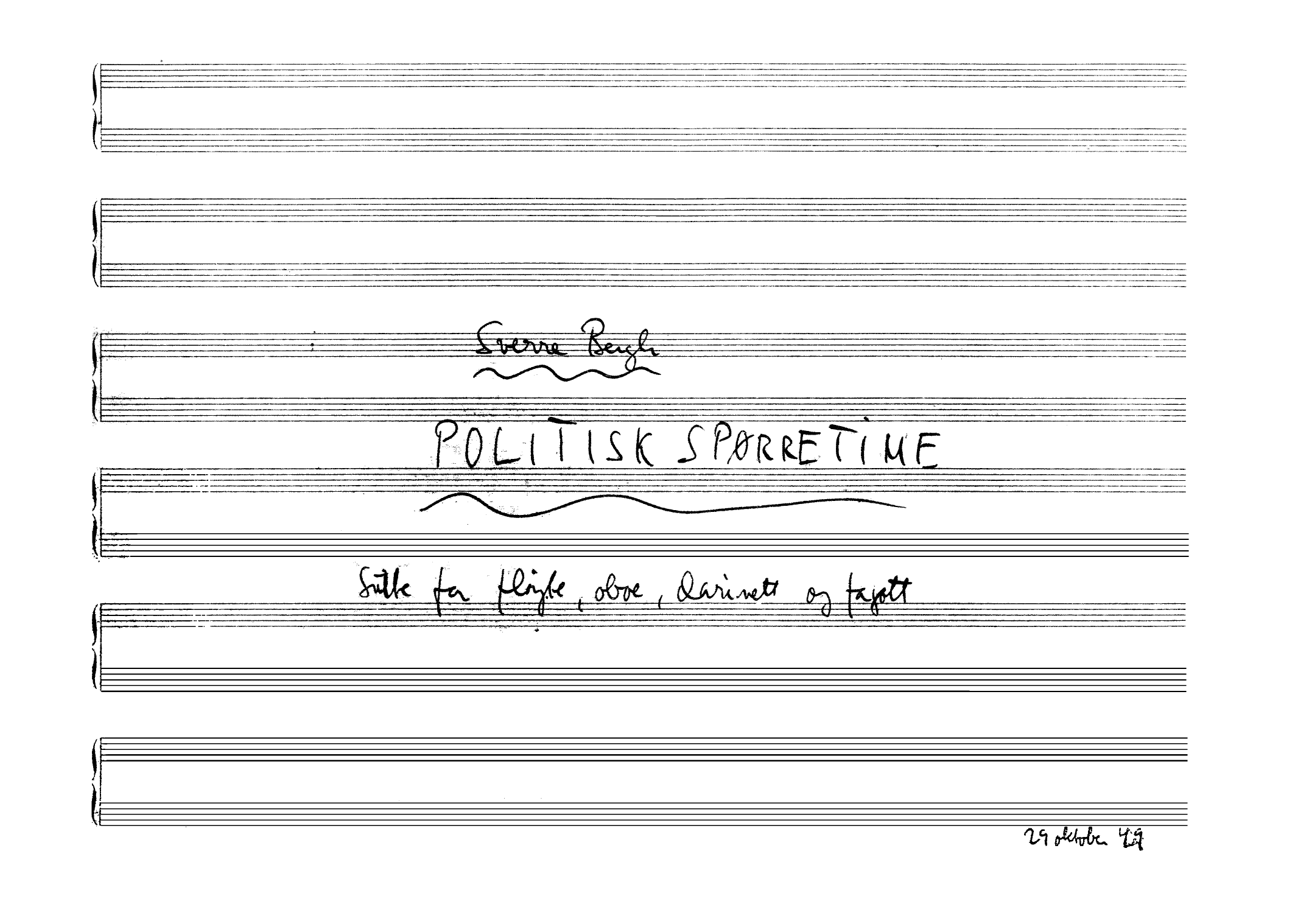 Politisk spørretime - Suite for fløyte, obo, clarinett og fagott