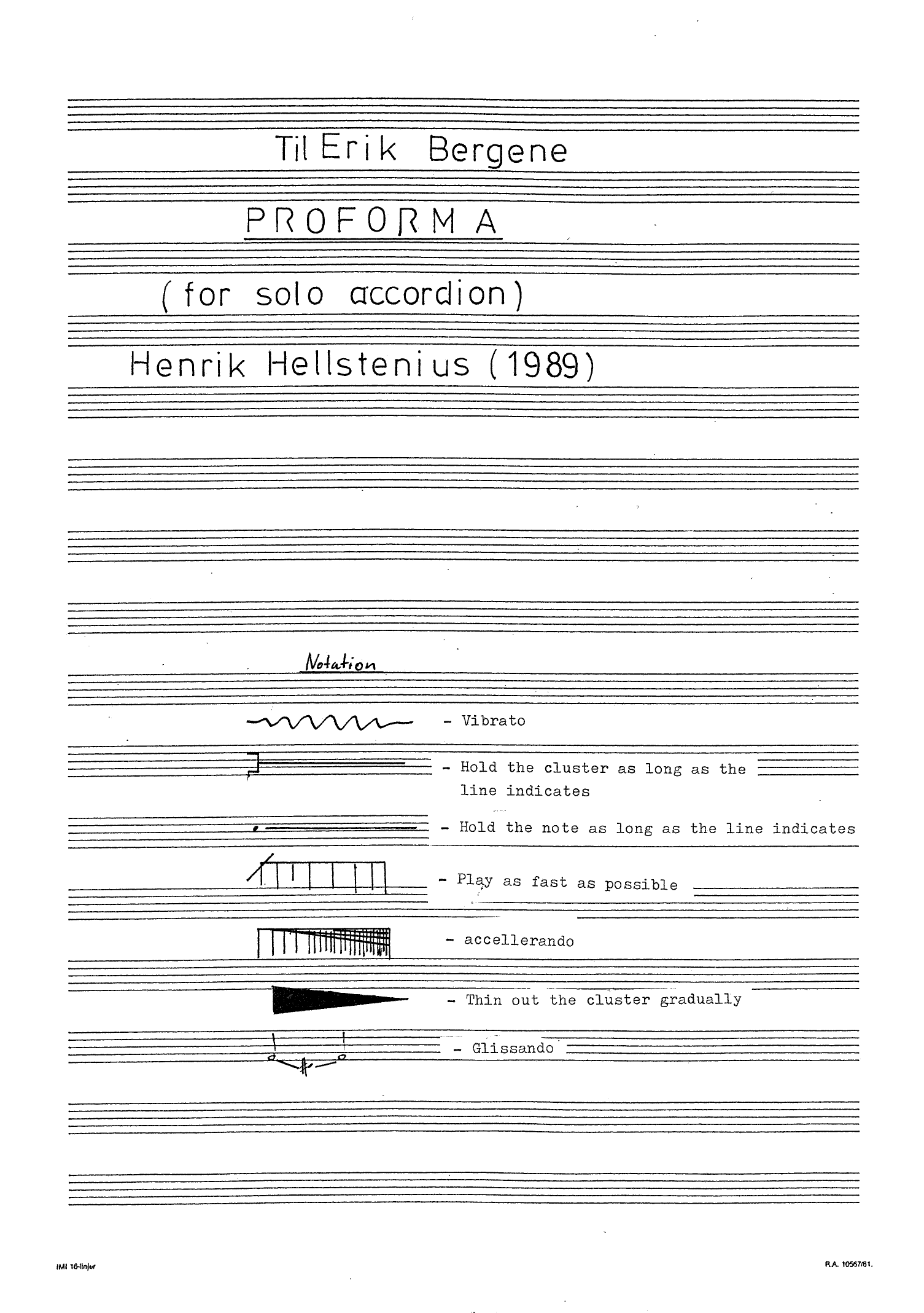 Proforma - for solo accordion