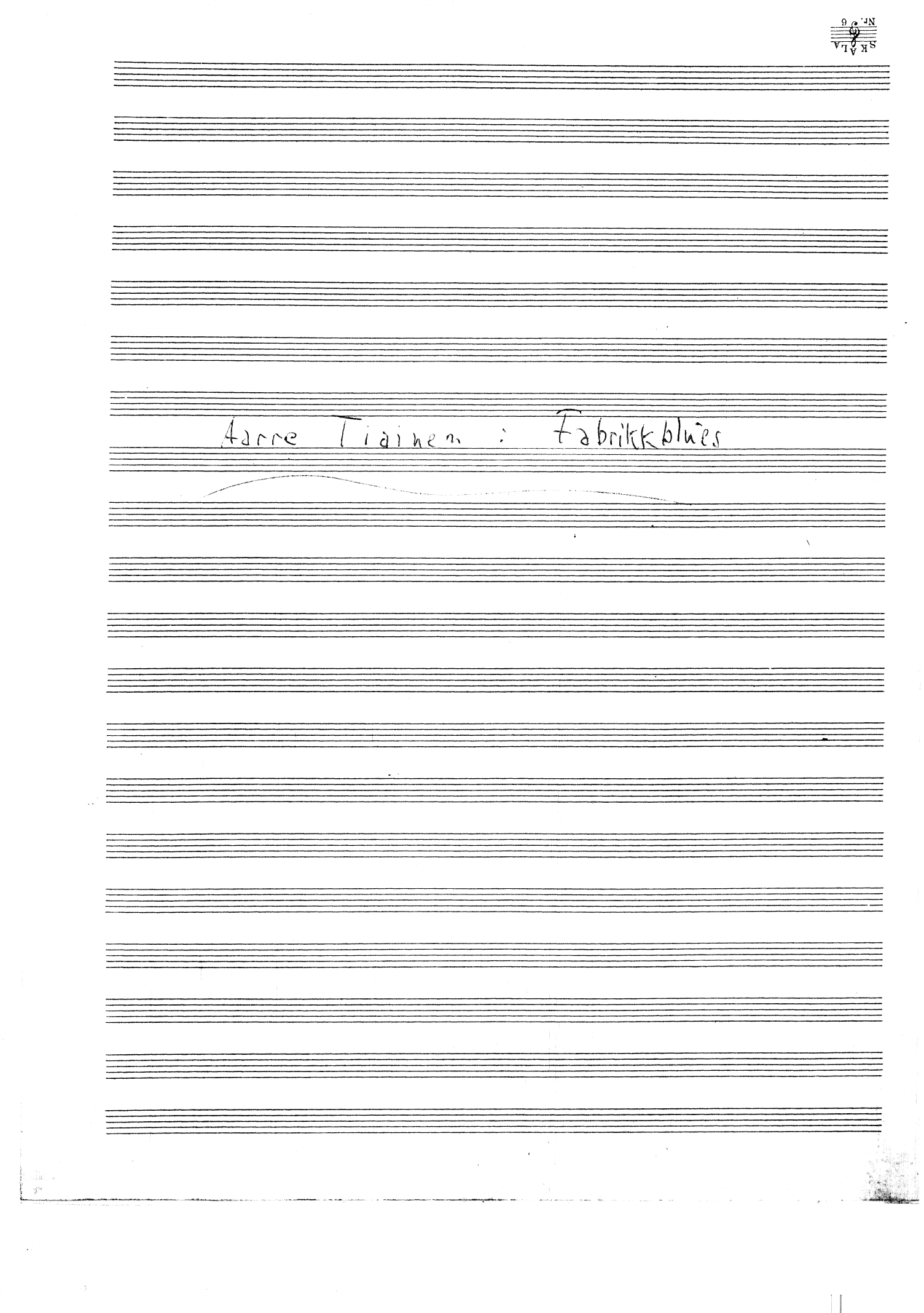 Fabrikkblues - Aarre Tiainen ; arr. av Sverre Bergh