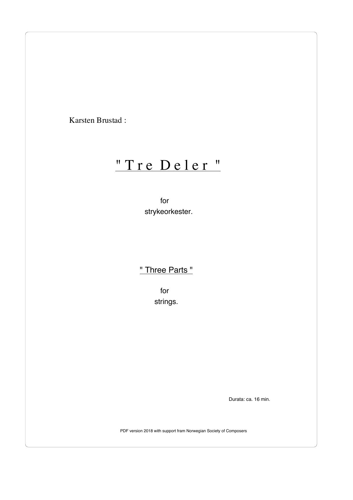 Three Parts for Strings