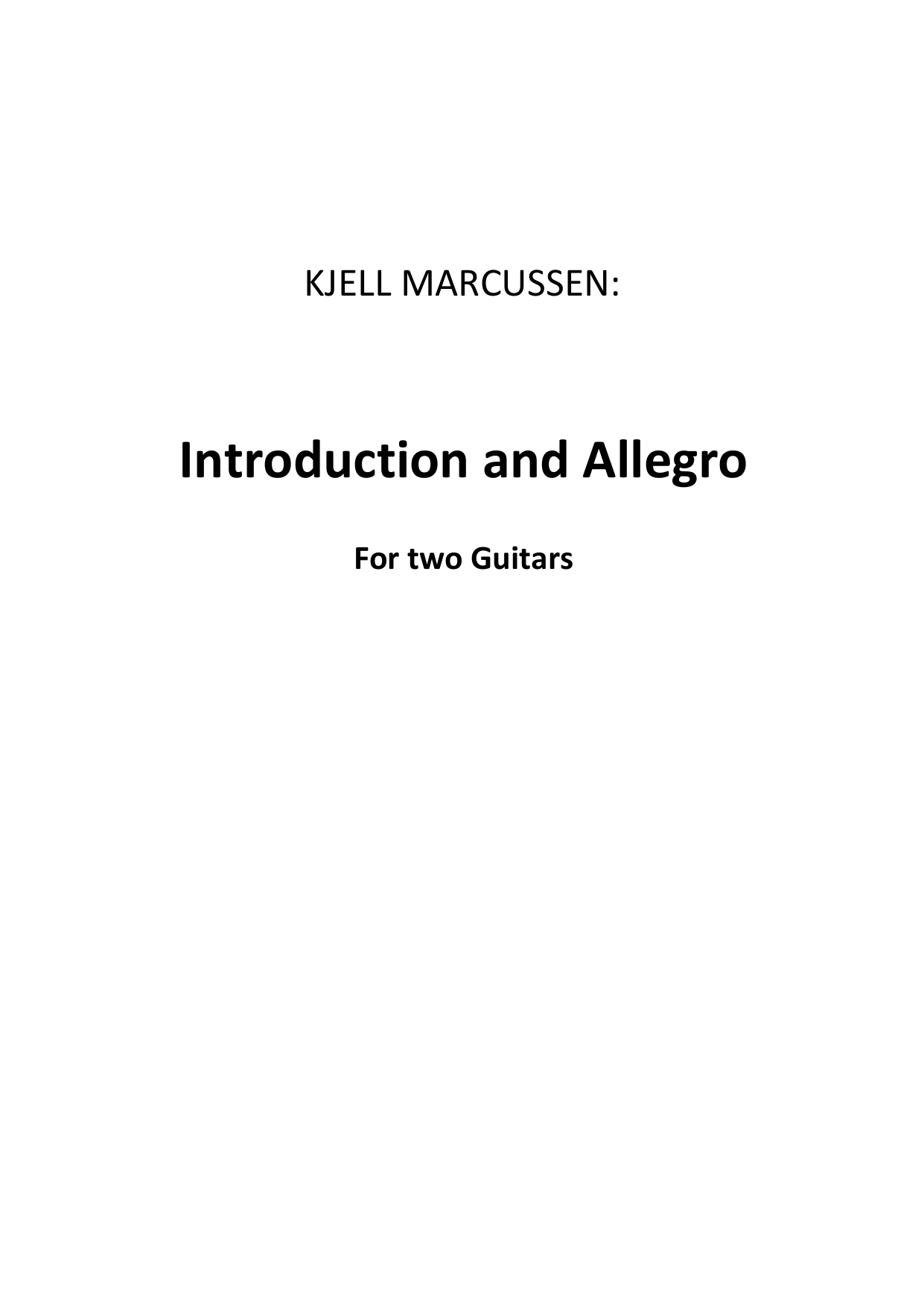 Introduction and Allegro - For two Guitars
