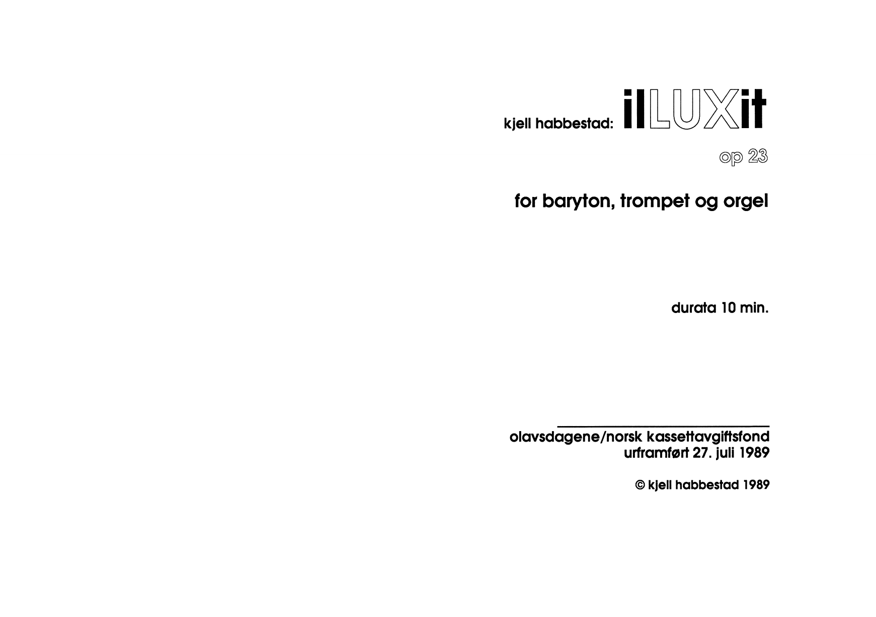 Illuxit, op. 23