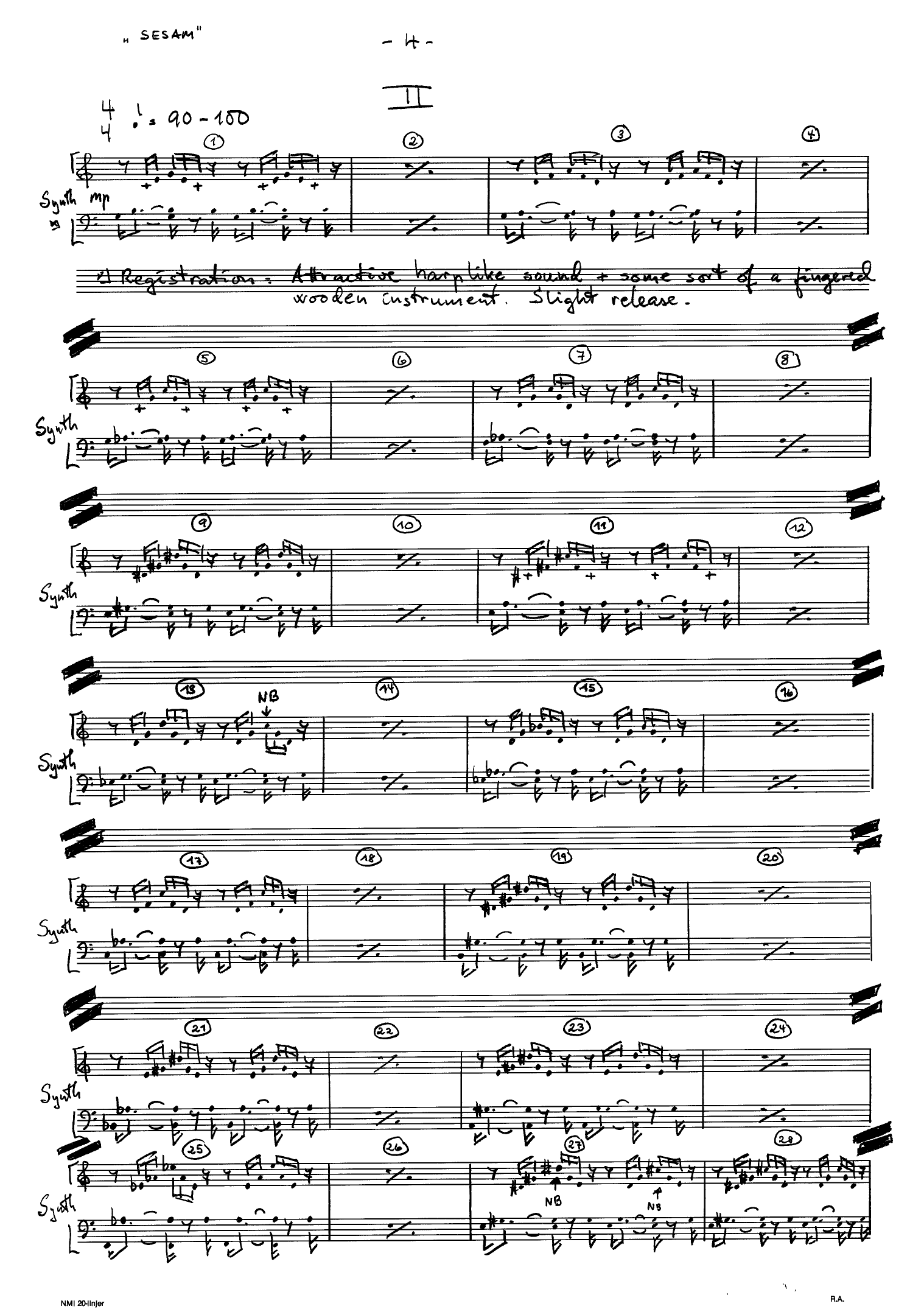 Sesam for Clarinet, Trombone, Grand Piano / Synthesizer, Op. 47 - Image 4
