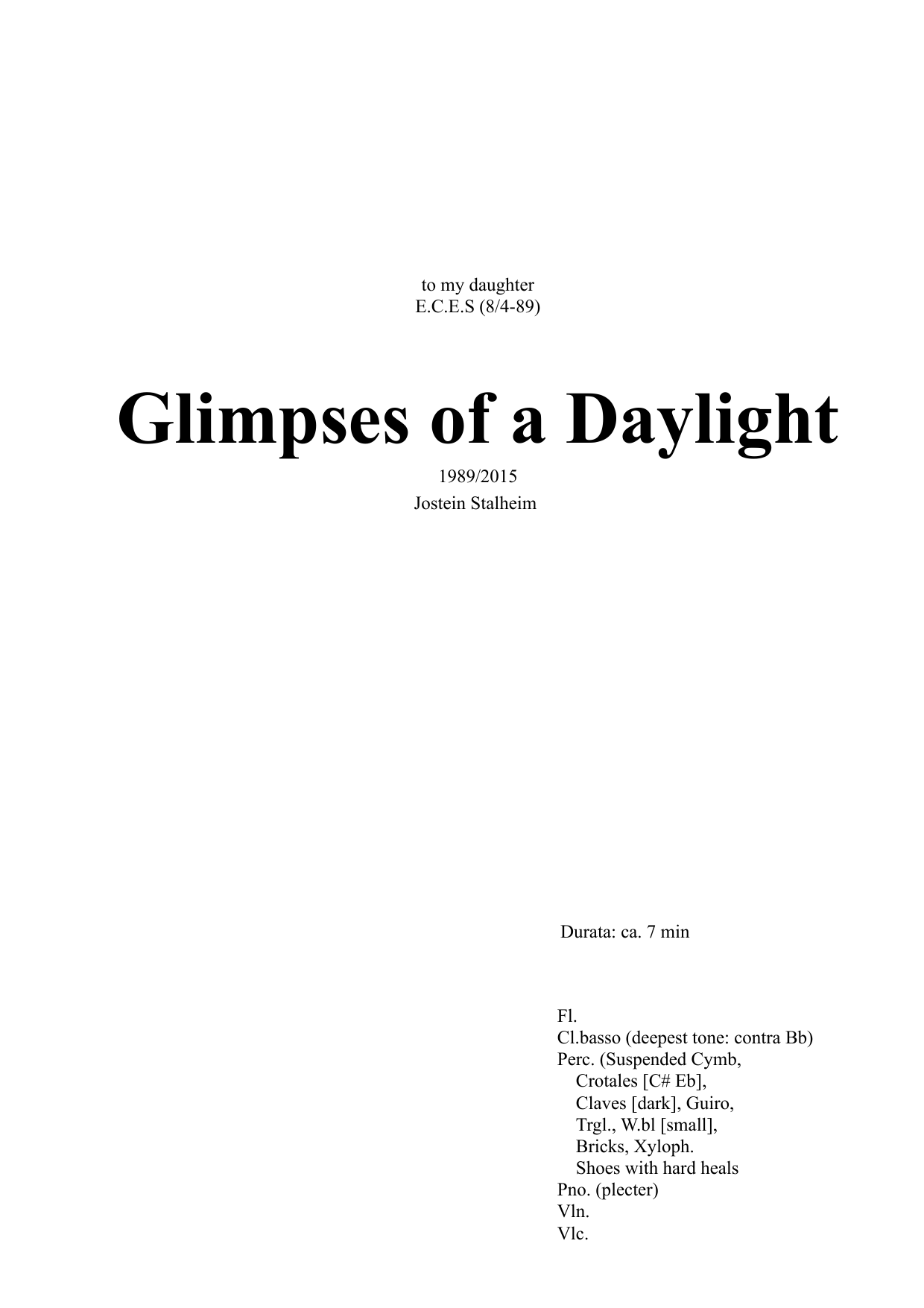 Glimpses of a Daylight
