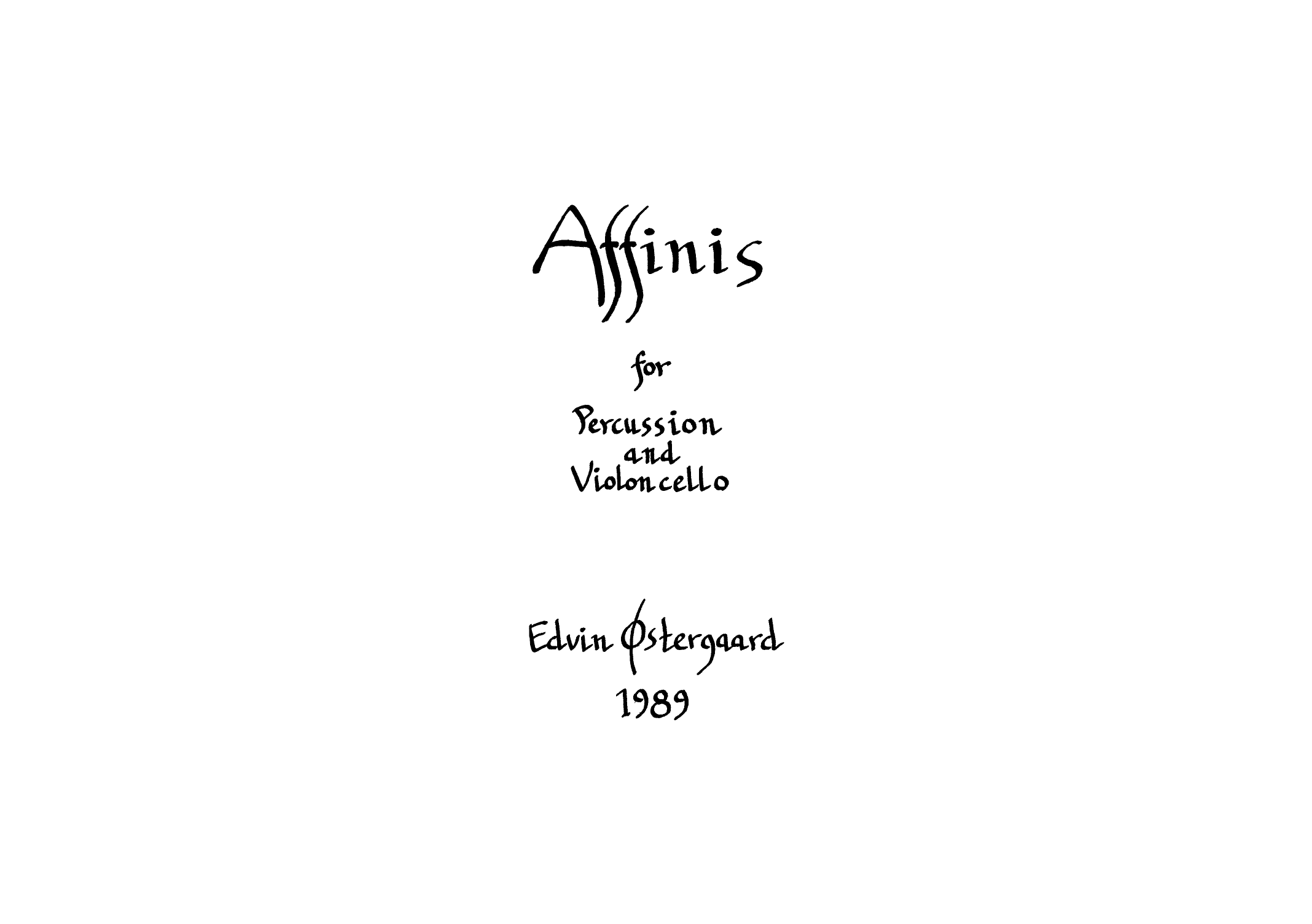 Affinis for Percussion and Violoncello