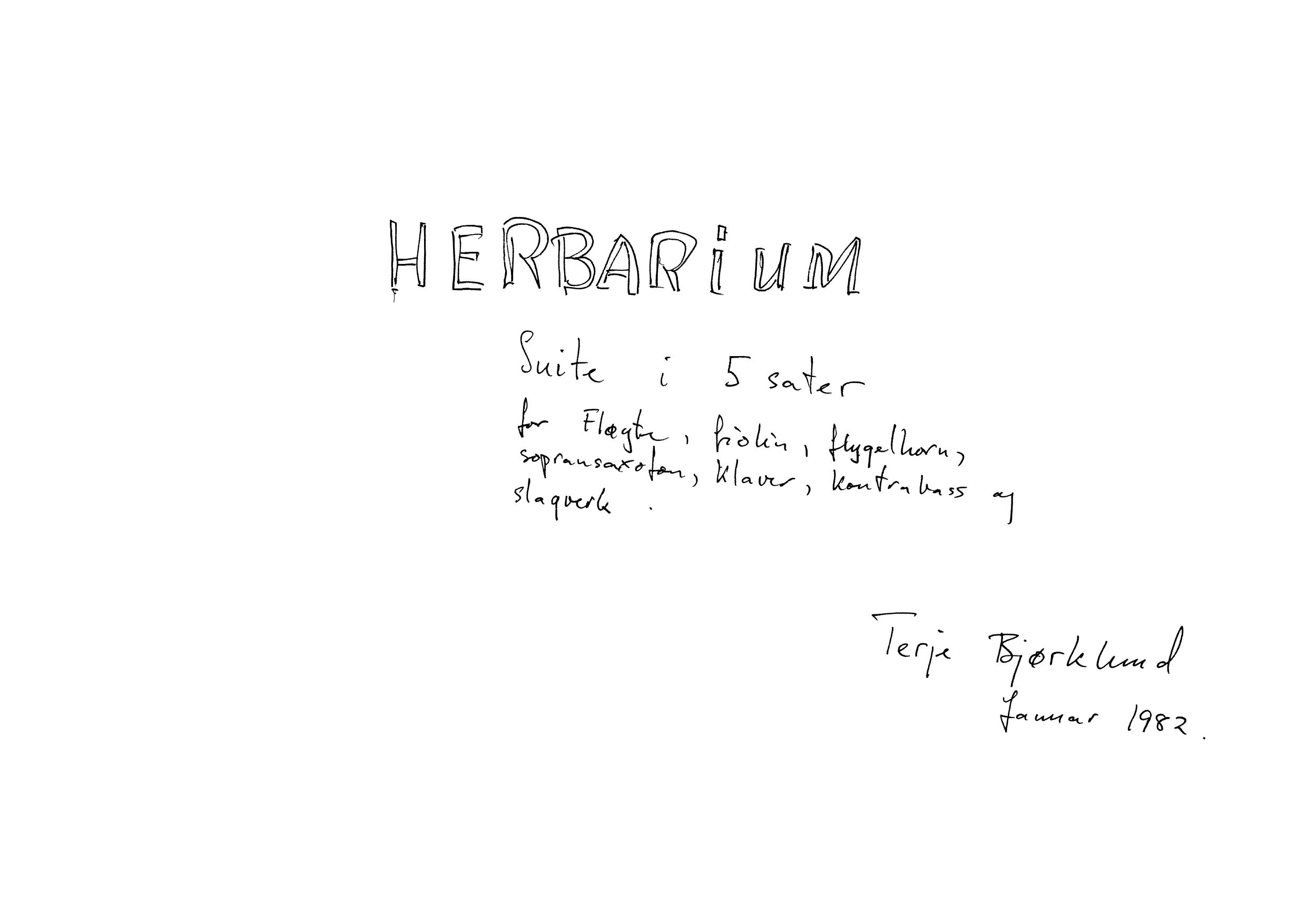 Herbarium - Suite i 5 satser