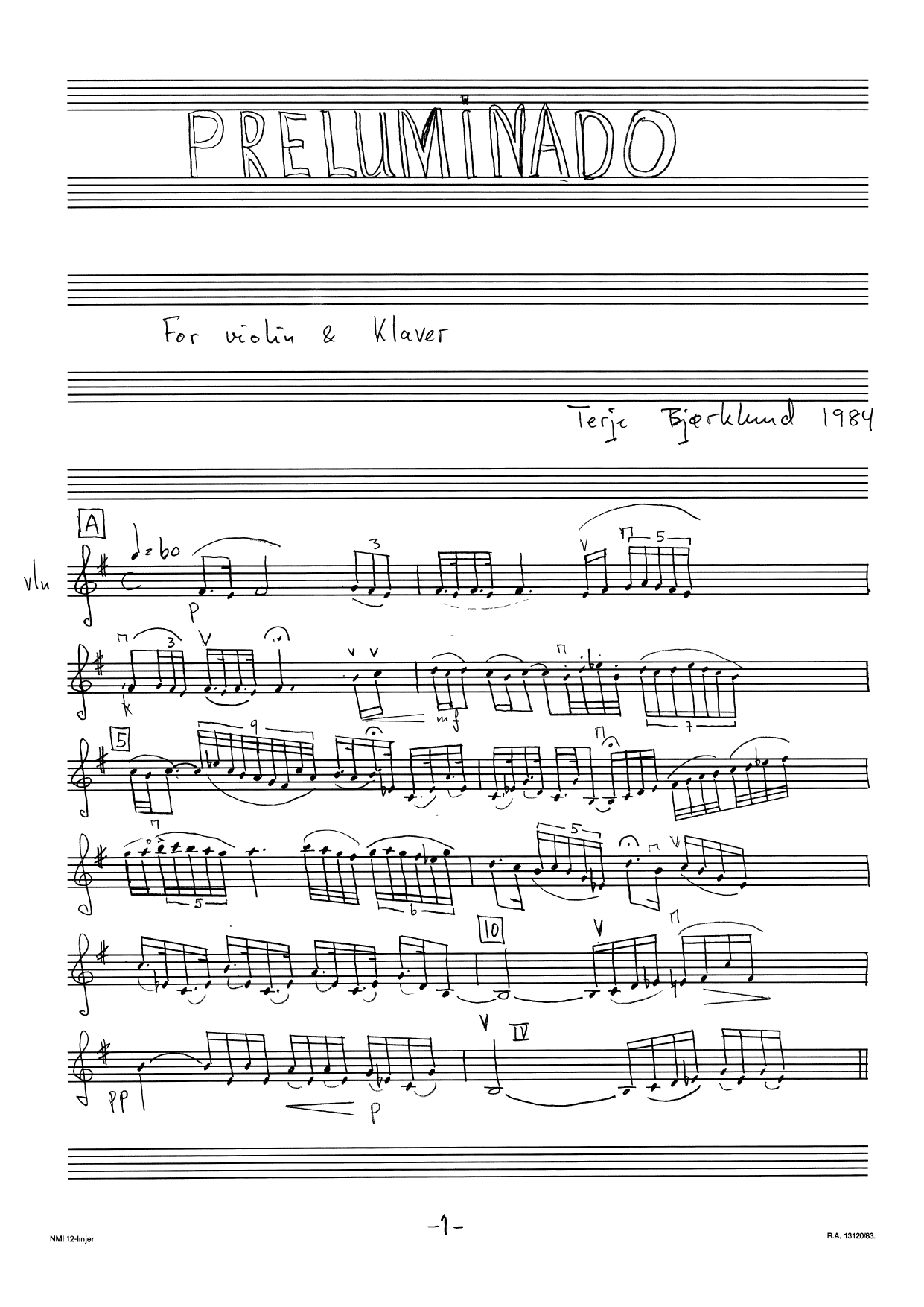 Preluminado - Sonata for Violin and Piano