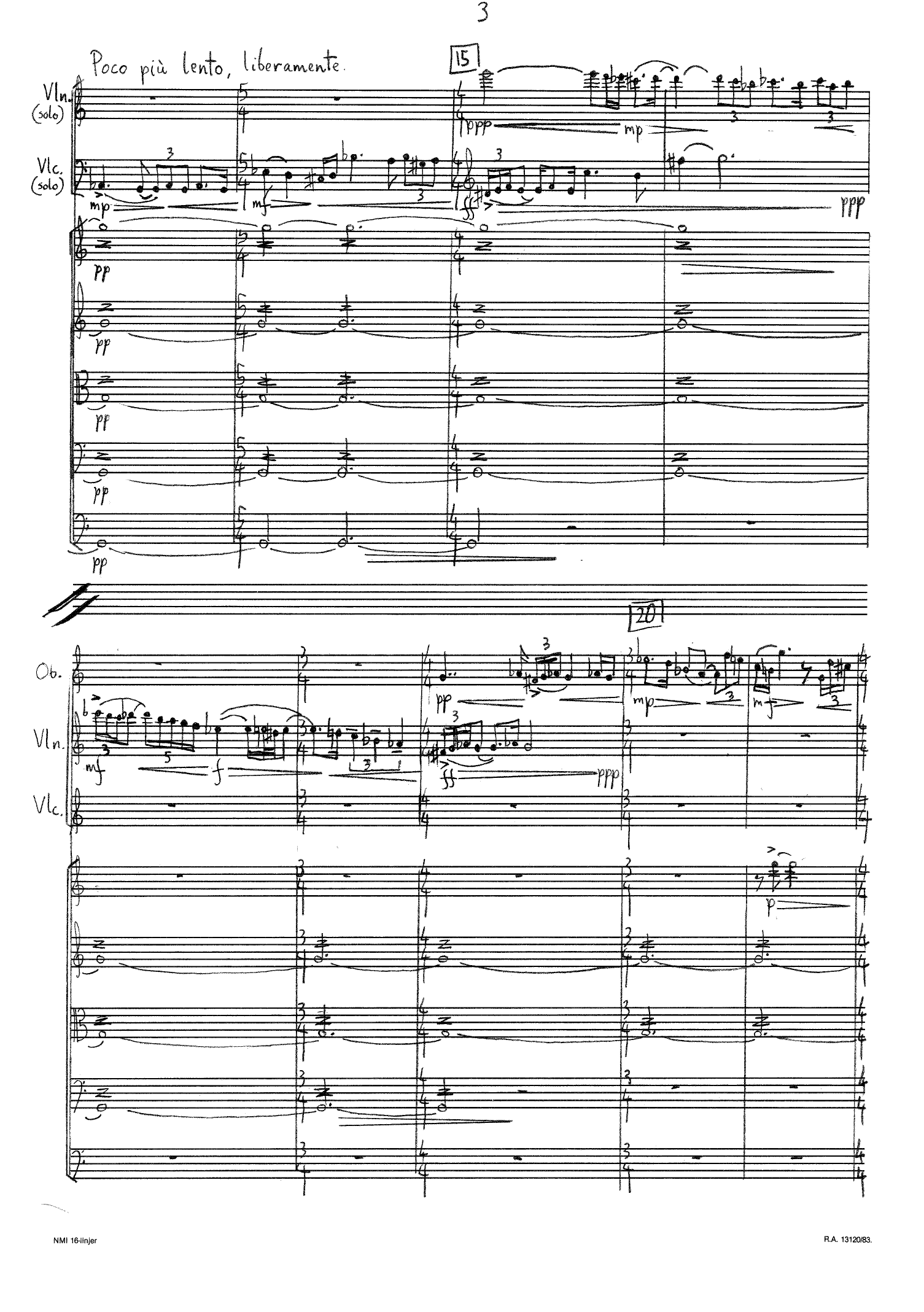 Fantasia Concertante for Oboe, Violin, Cello, Piano and String Orchestra - Image 3