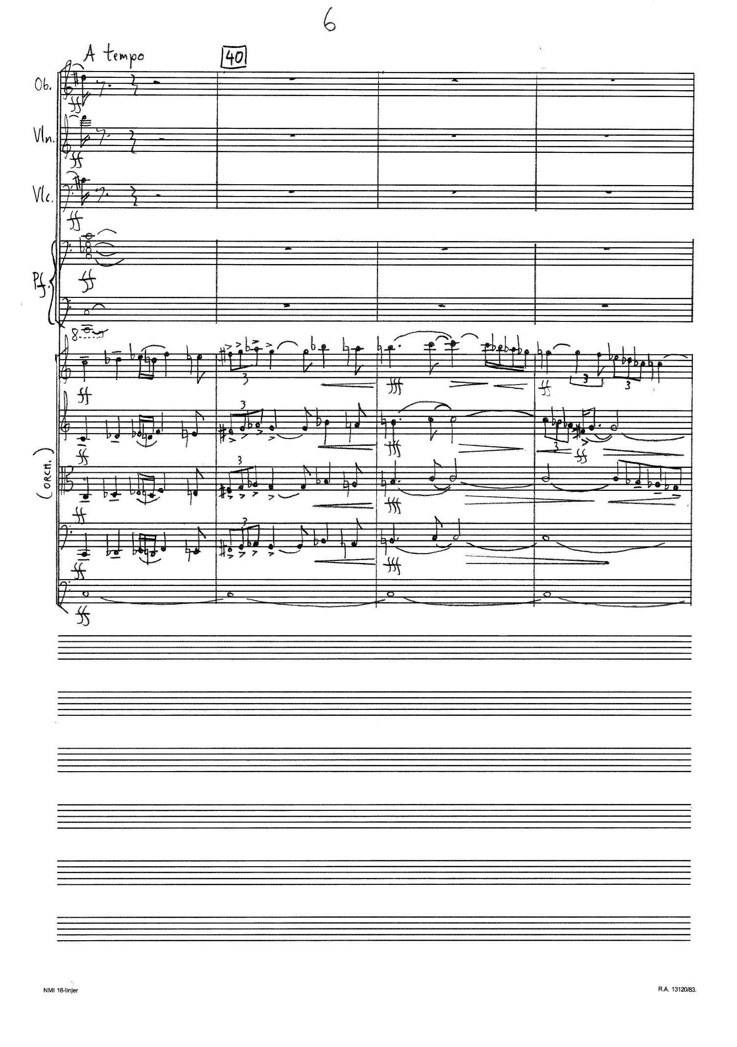 Fantasia Concertante for Oboe, Violin, Cello, Piano and String Orchestra - Image 6