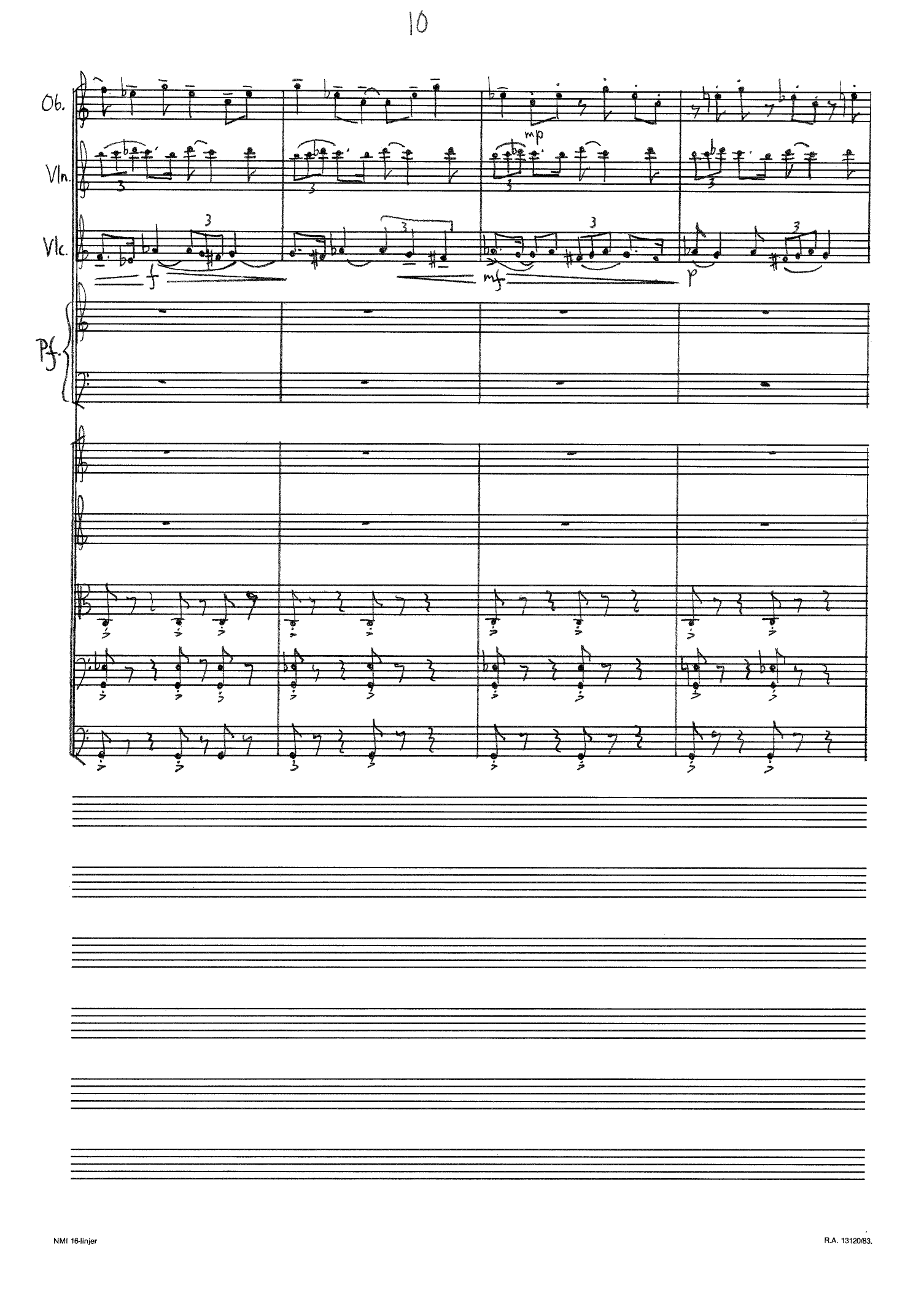 Fantasia Concertante for Oboe, Violin, Cello, Piano and String Orchestra - Image 10