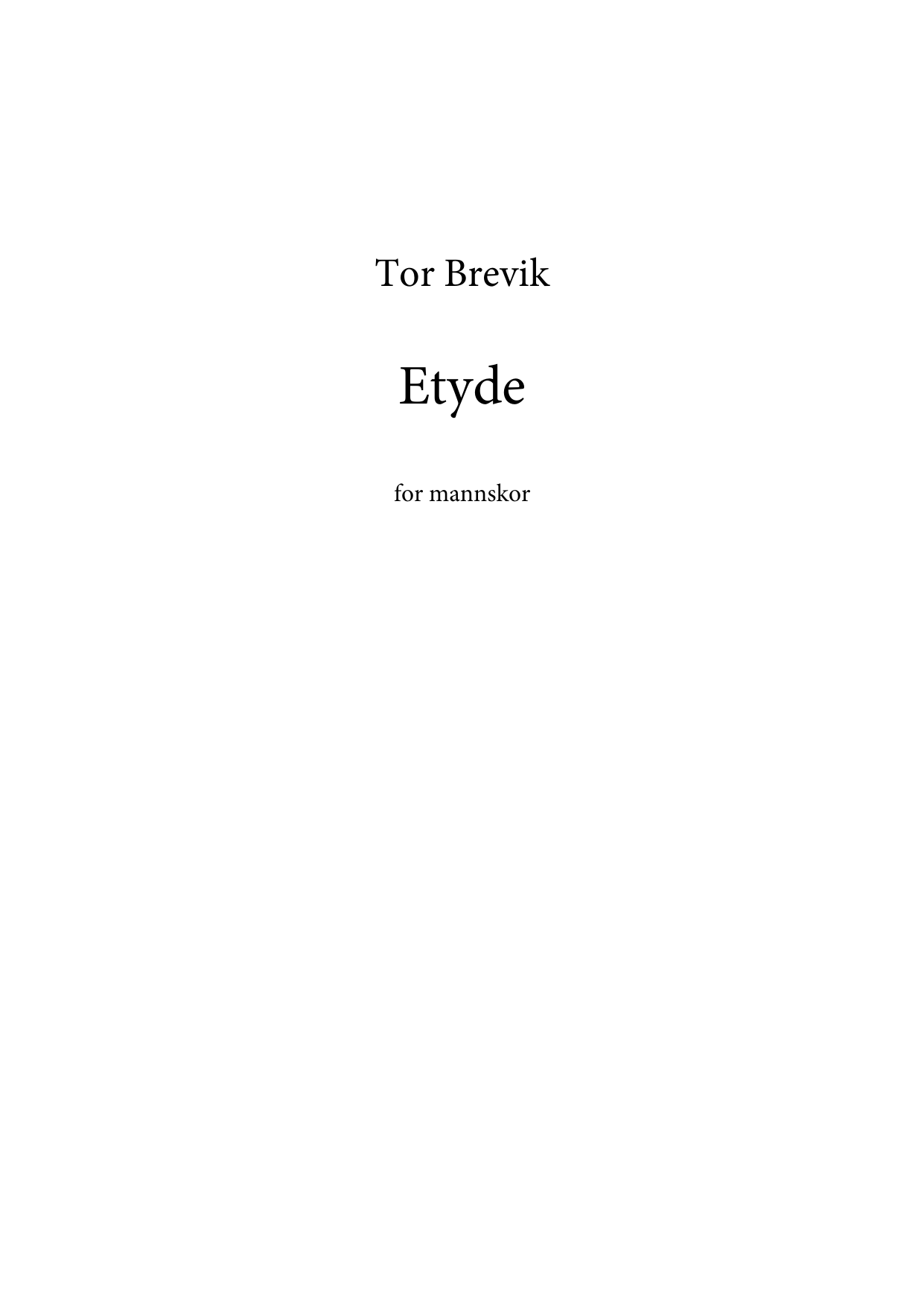 Etyde for mannskor