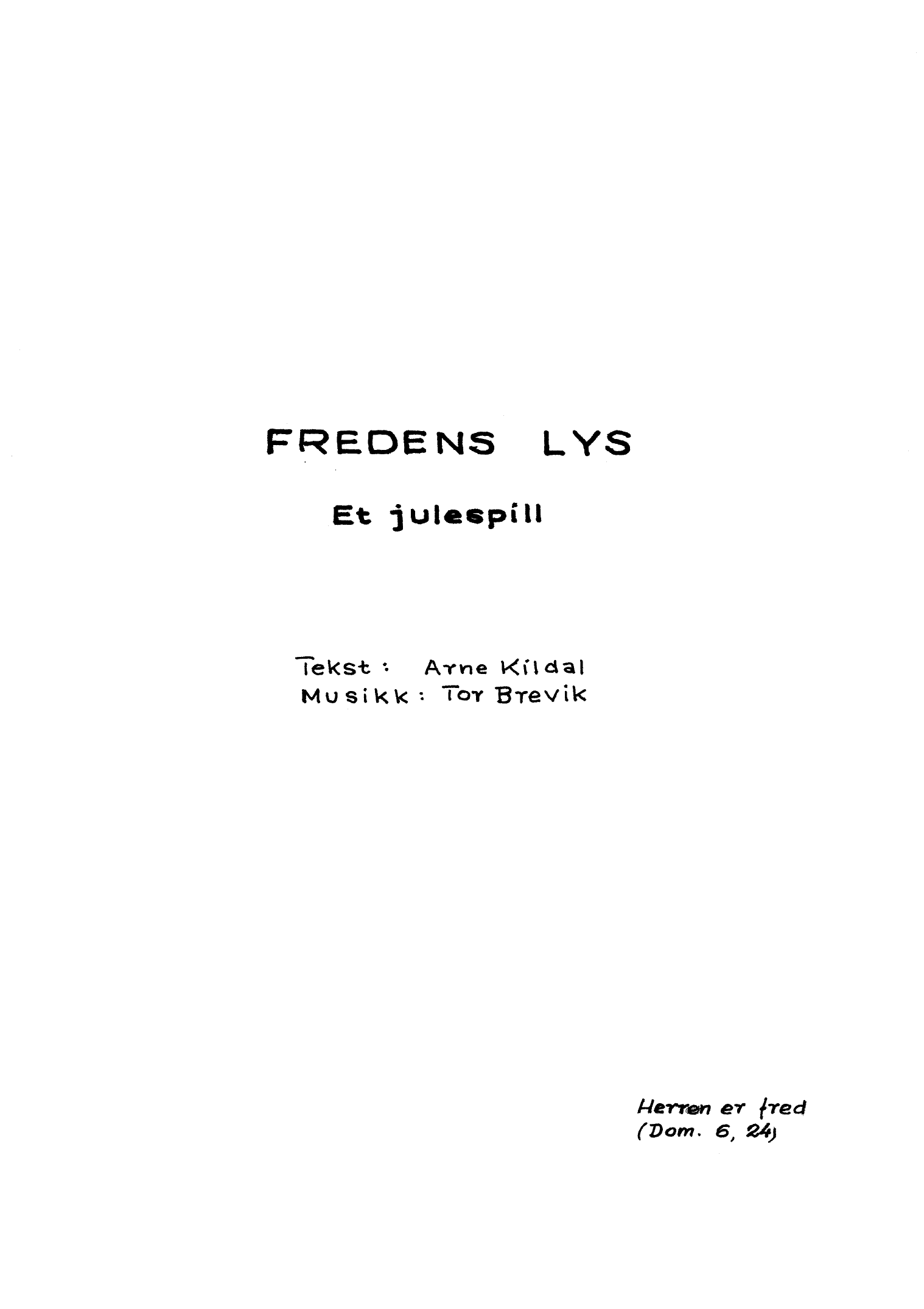 Fredens lys - Et julespill