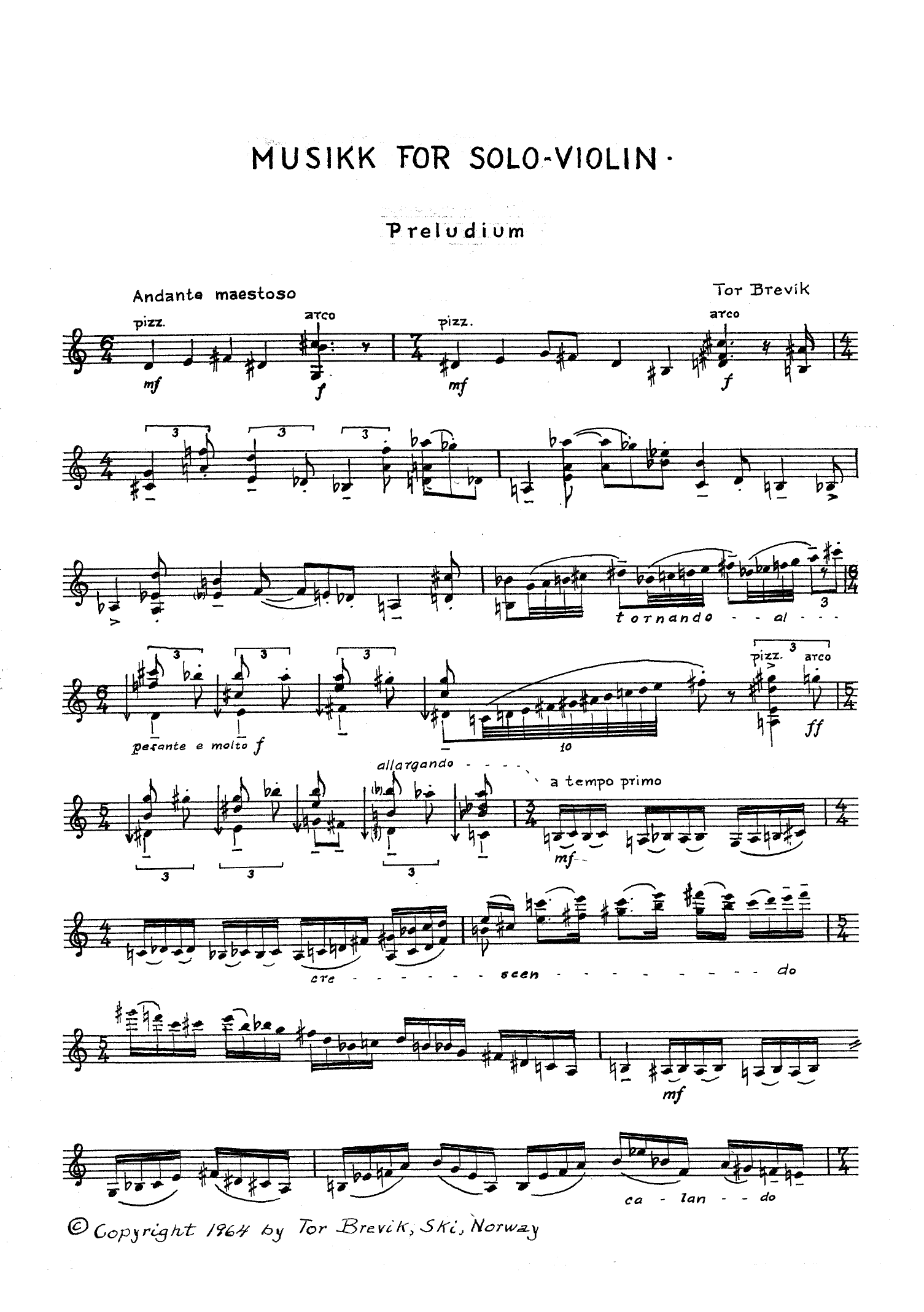 Music for Solo Violin