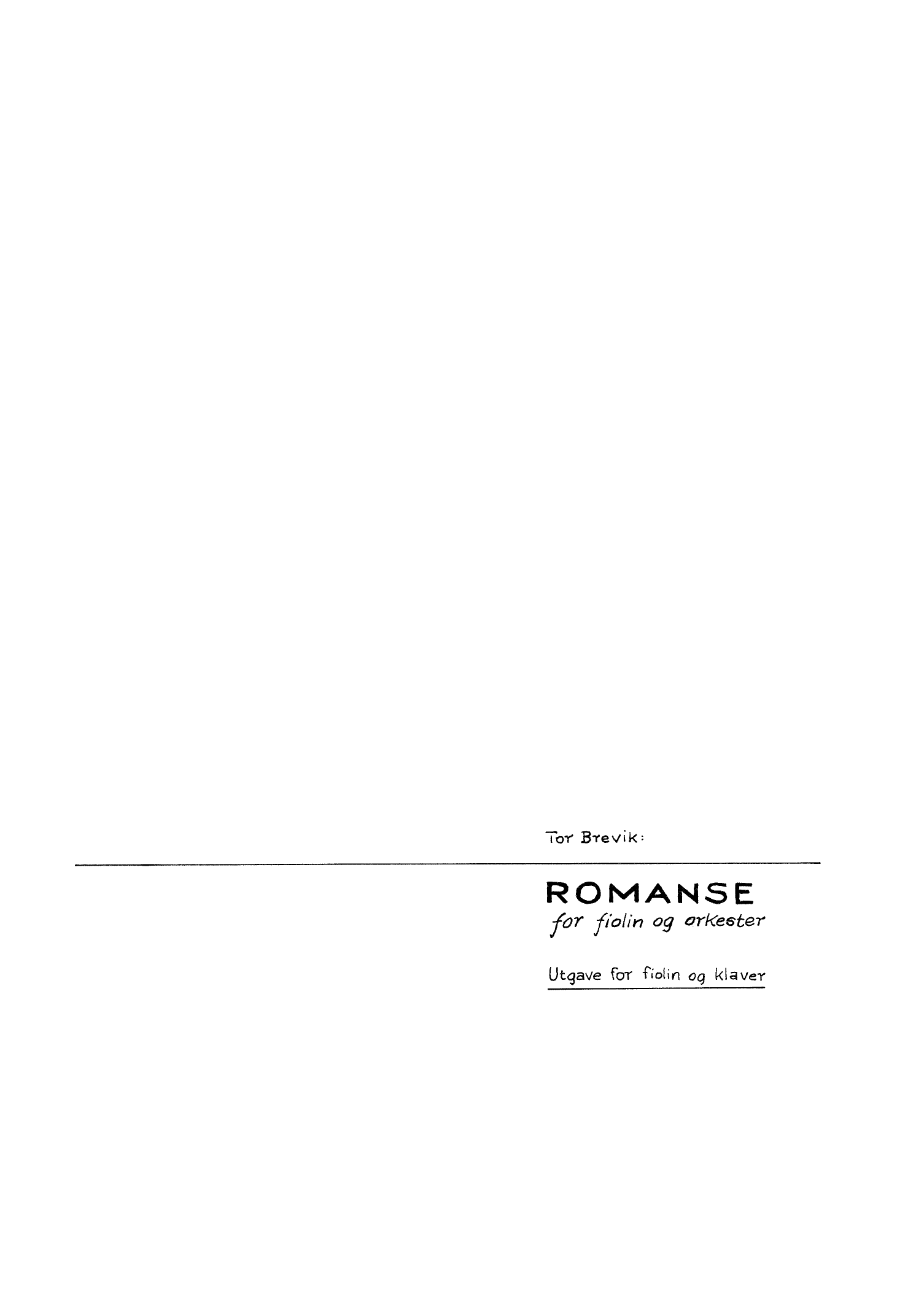 Romanse for fiolin og piano