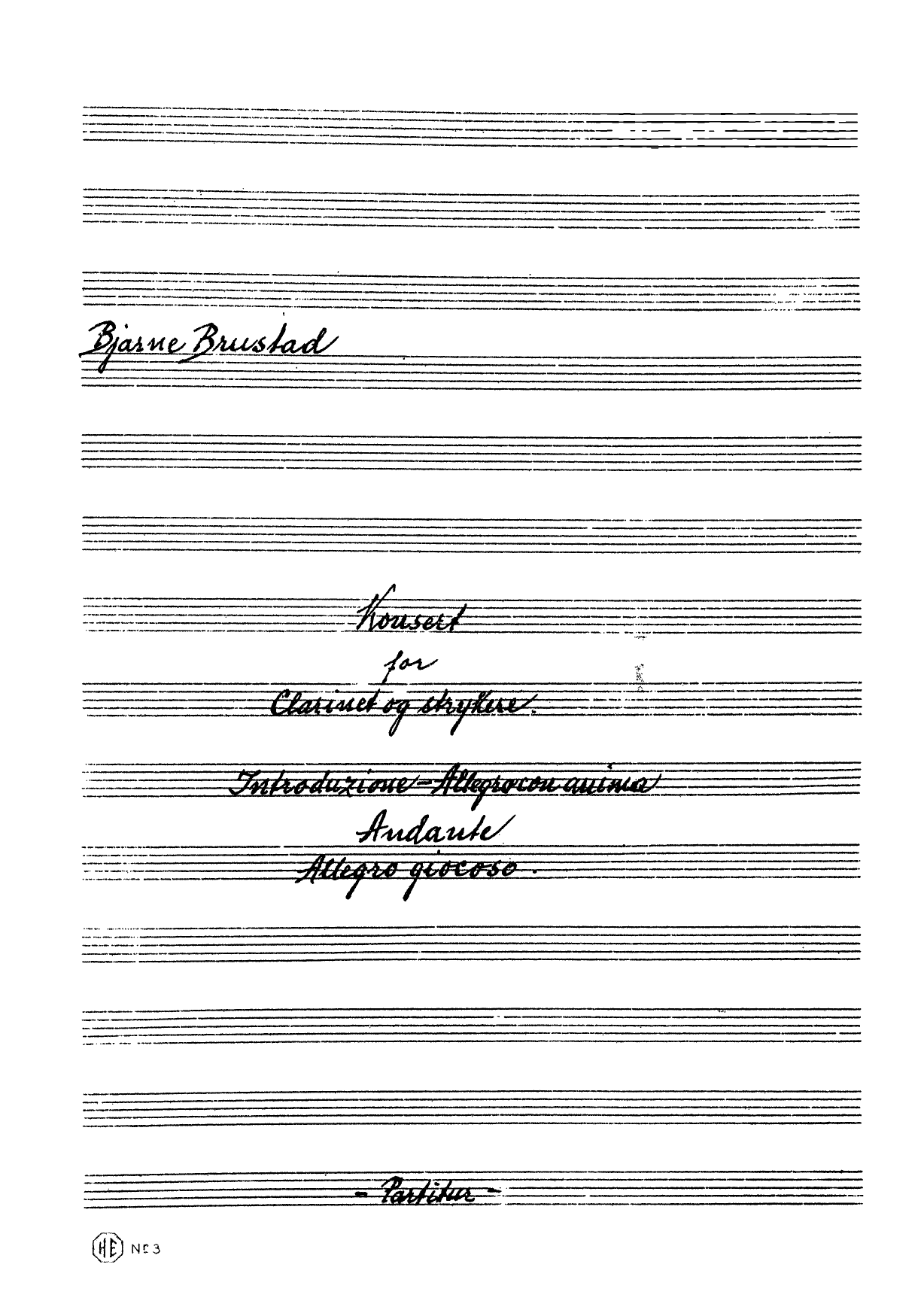 Concerto for Clarinet and Strings