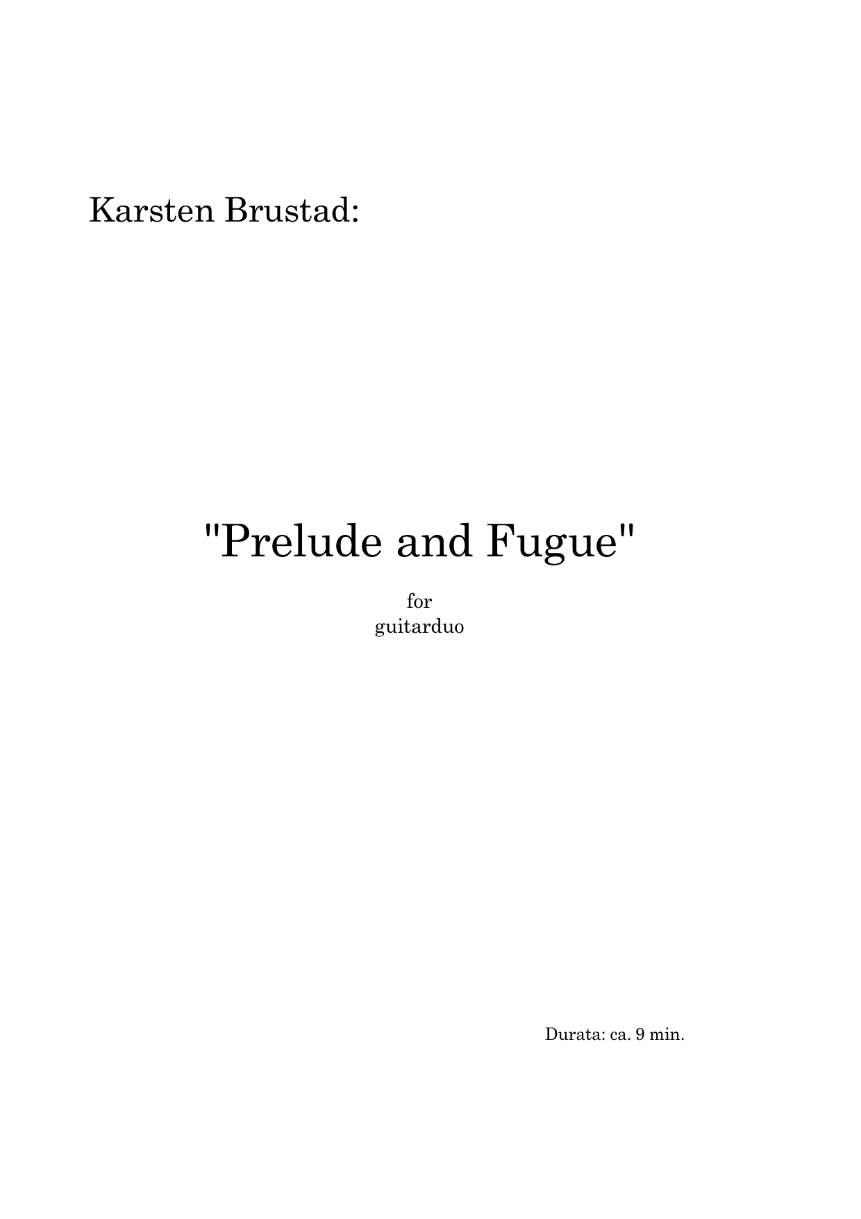 Prelude and Fugue for Guitar Duo