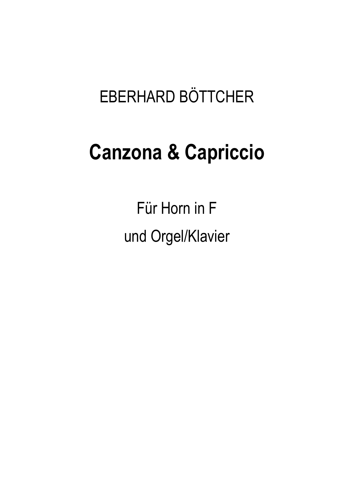 Canzona & Capriccio für Horn in F und Orgel/Klavier