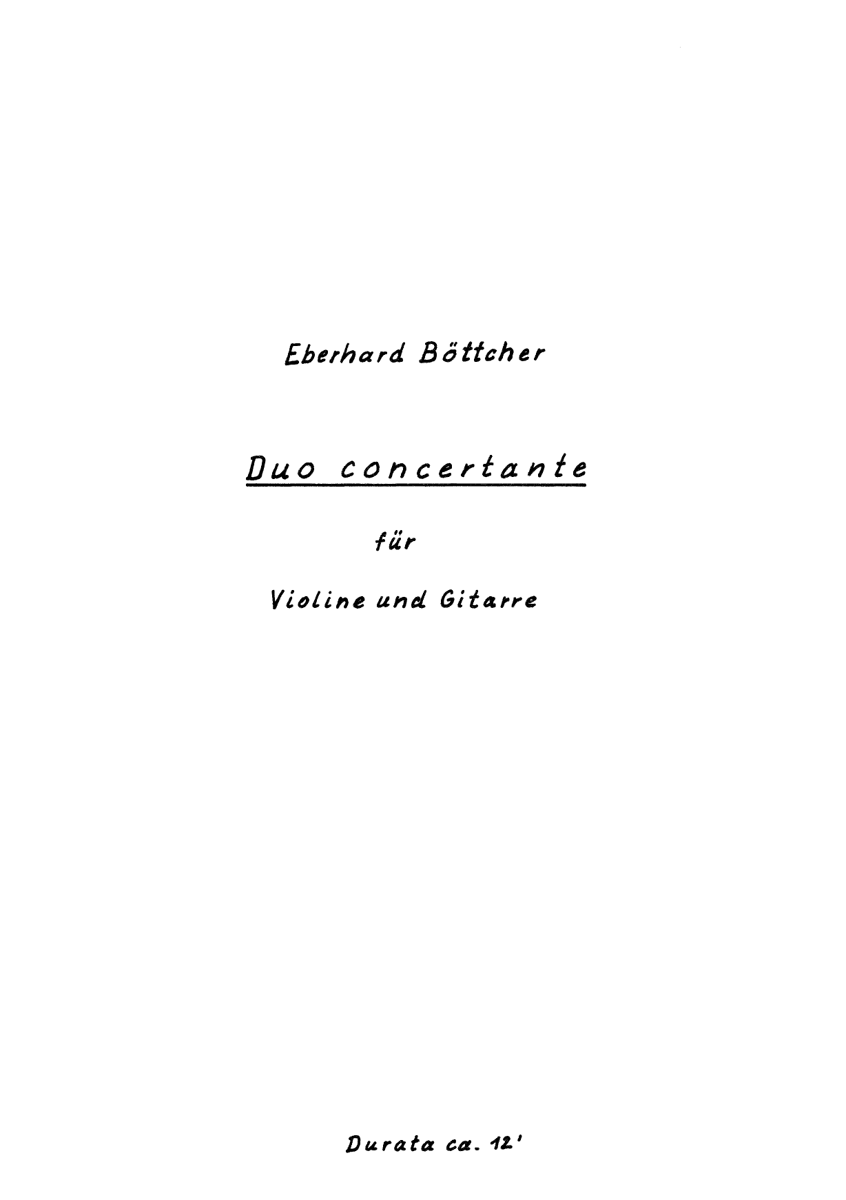 Duo concertante für Violine und Gitarre
