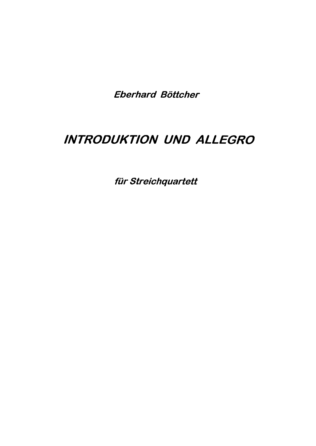 Introduktion und Allegro für Streichquartett