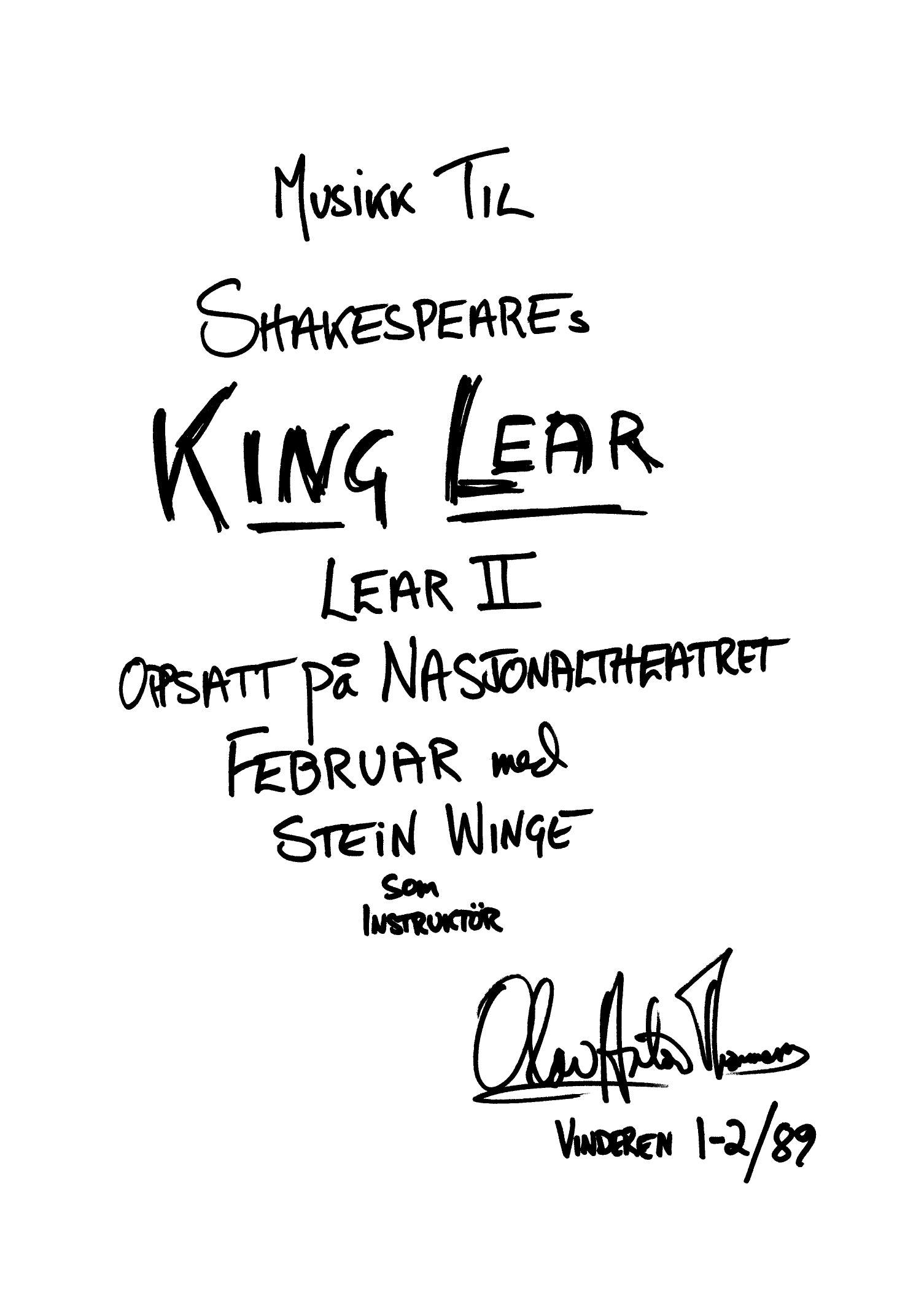 Music to Shakespeare's "King Lear" (II)