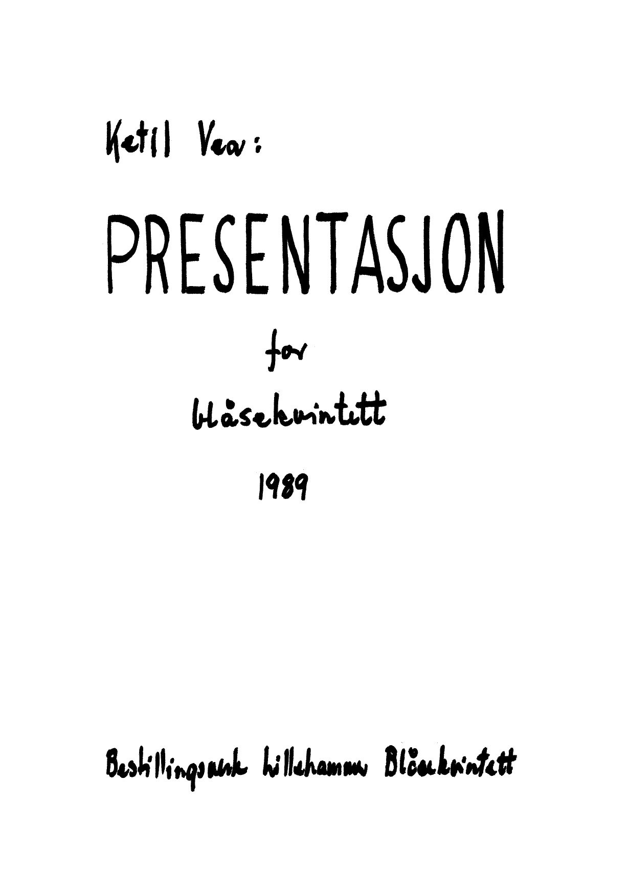 Presentation for Wind Quintet