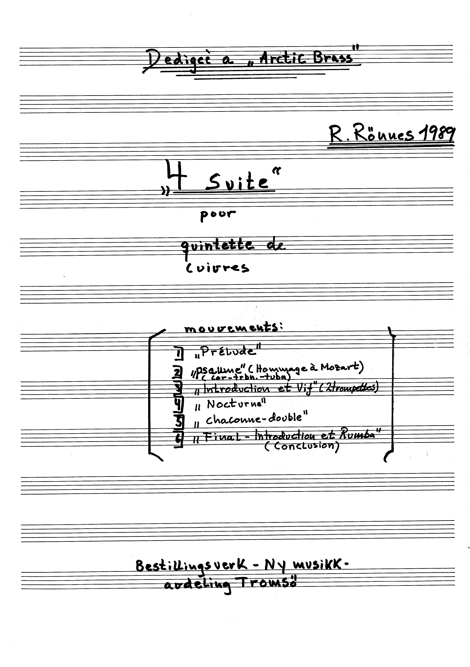 4 Suite pour quintette de cuivres