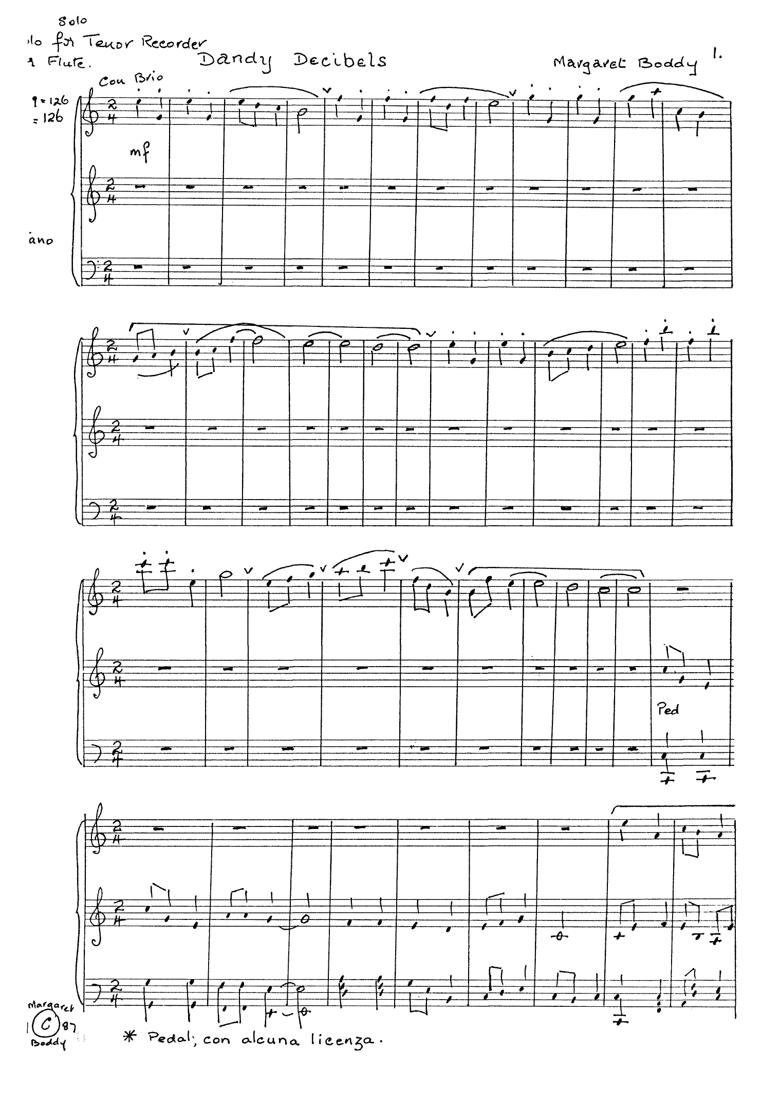 Dandy Decibels - Solo for Tenor Recorder