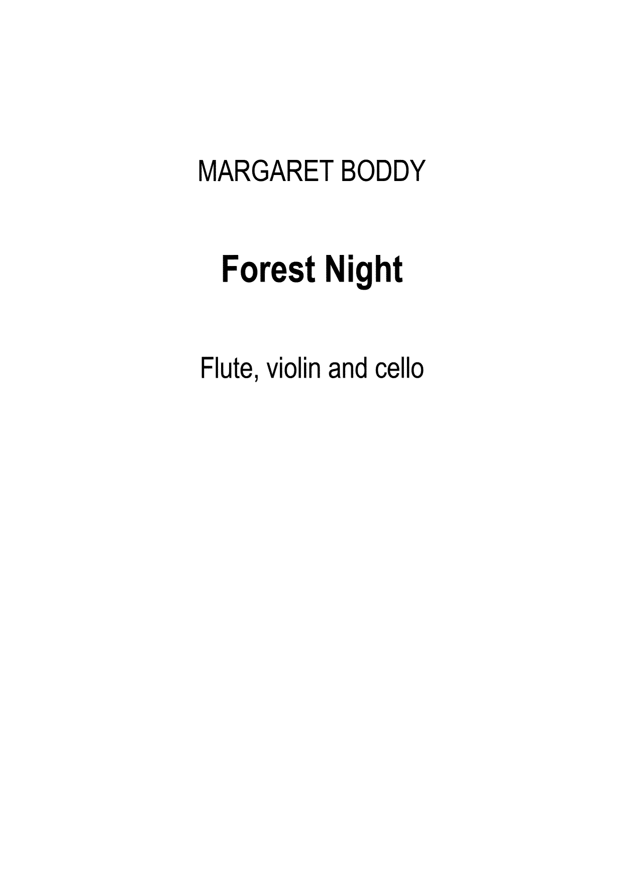 Forest Night for Flute, Violin and Cello