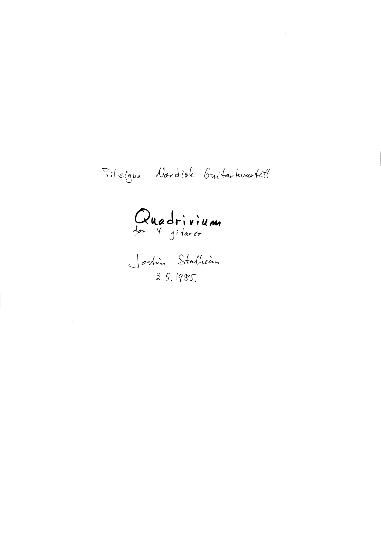 Quadrivium for four Guitars