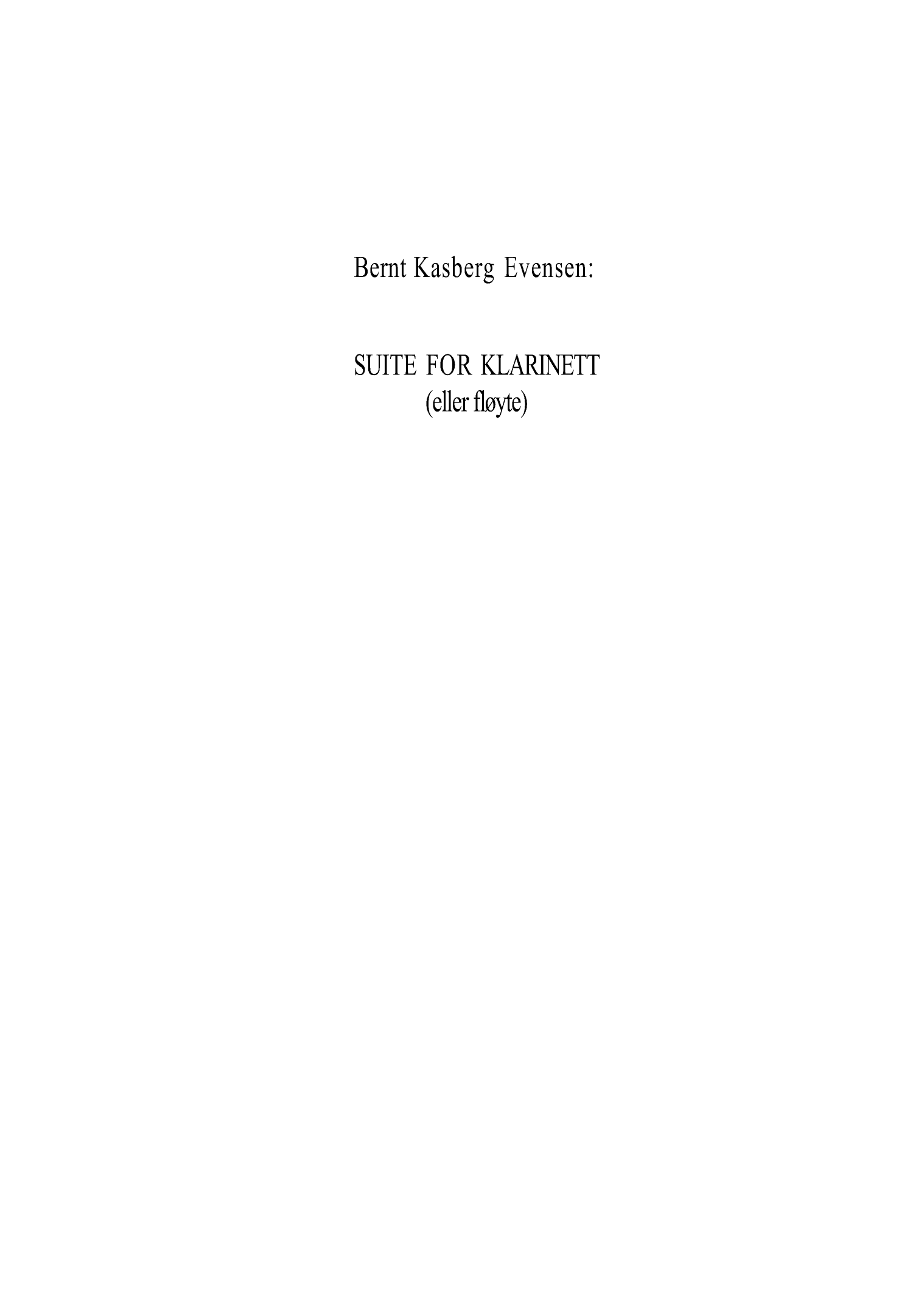 Suite for klarinett