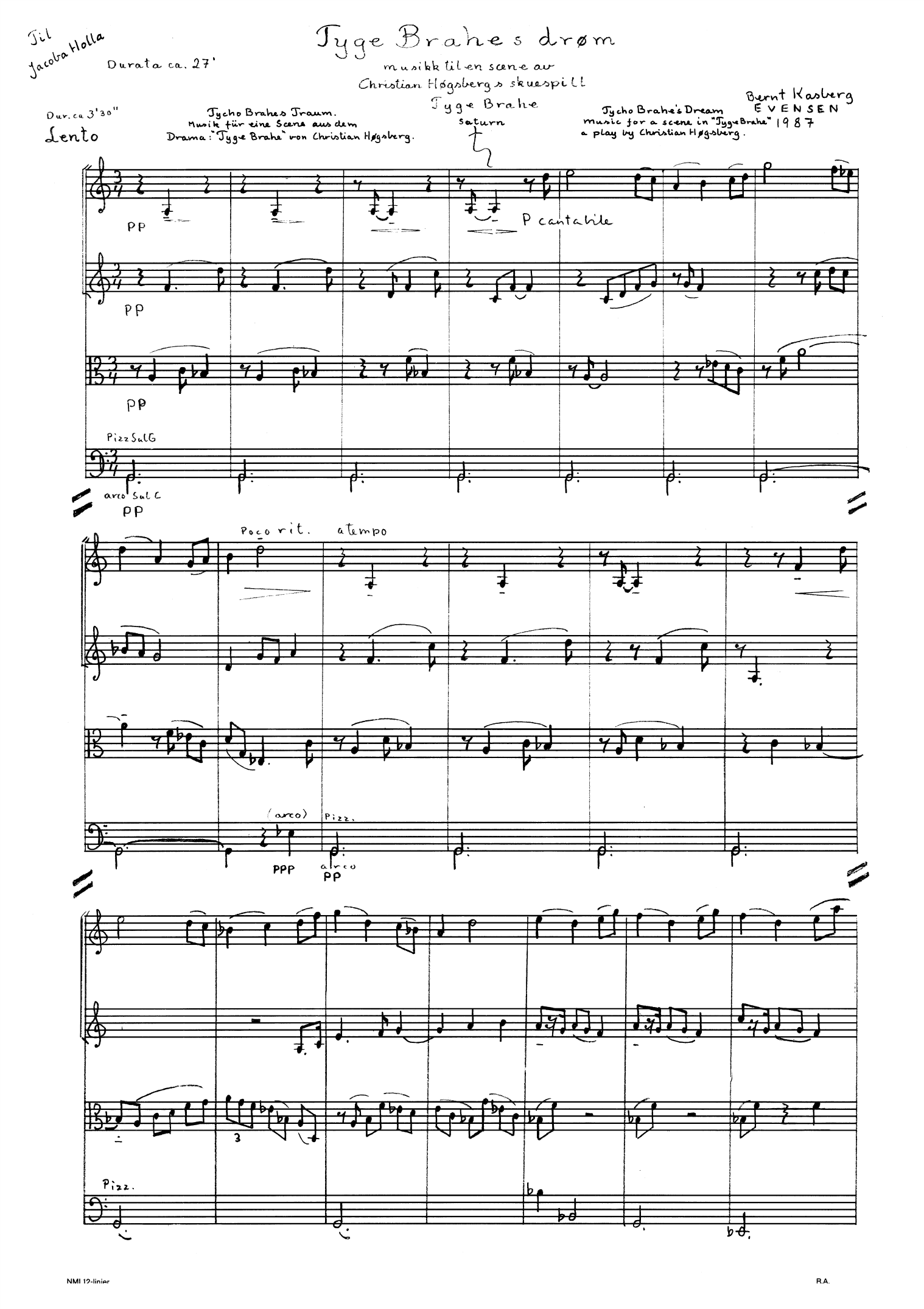 Tyge Brahes drøm - Musikk til en scene av Christian Høgsbergs skuespill Tyge Brahe : For klaverkvintett - Image 3