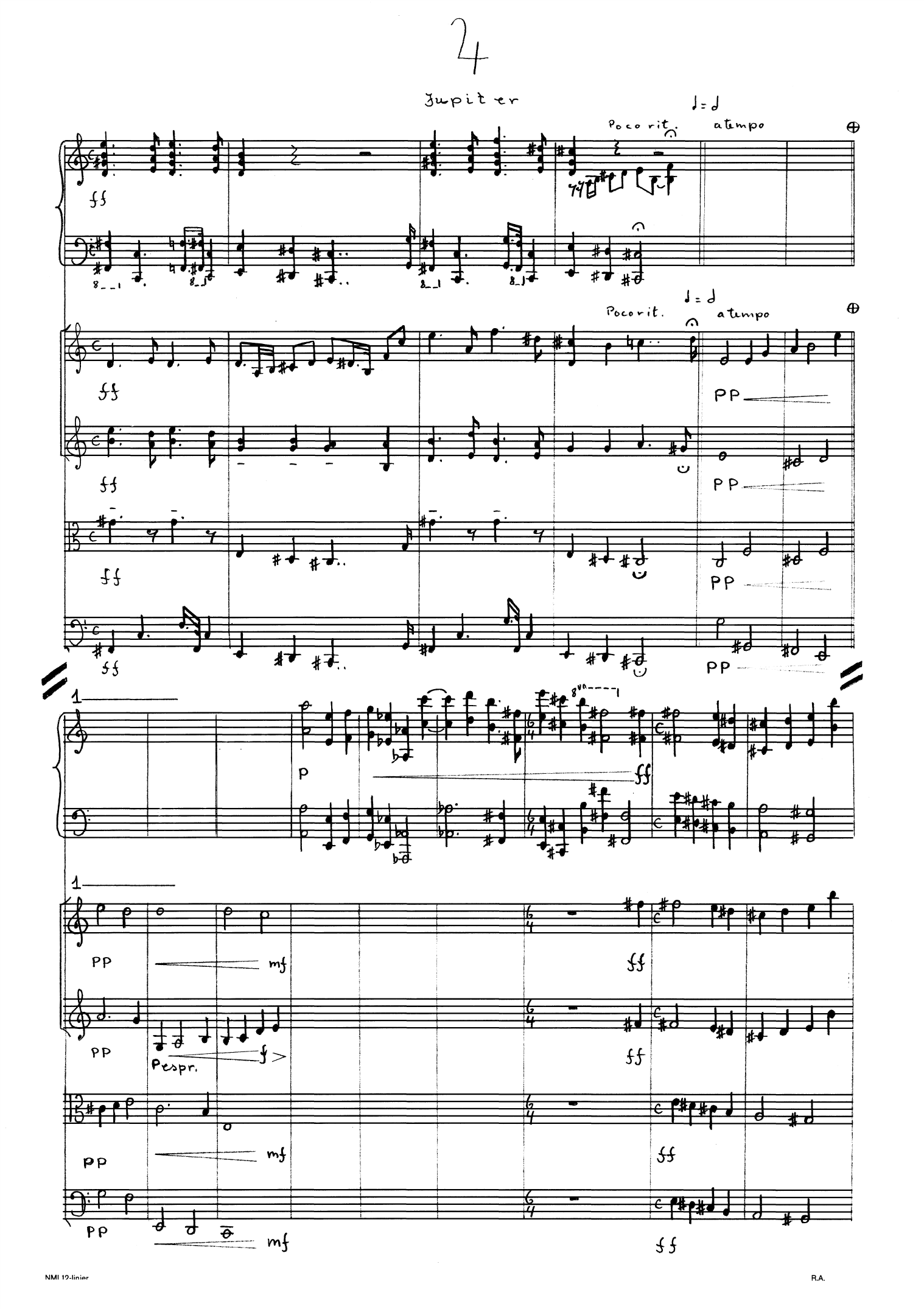 Tyge Brahes drøm - Musikk til en scene av Christian Høgsbergs skuespill Tyge Brahe : For klaverkvintett - Image 6