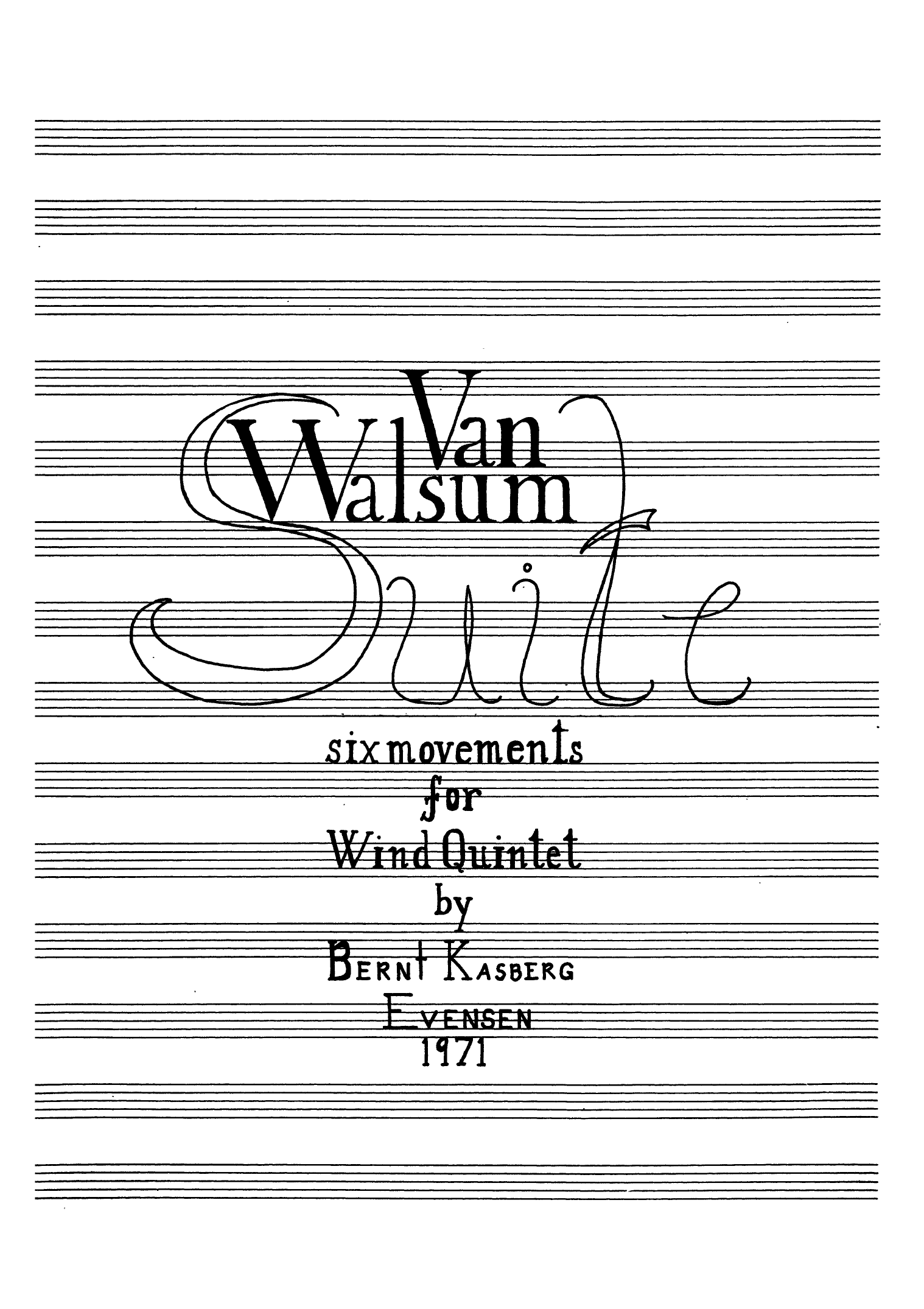 Van Walsum Suite - Six Movements for Wind Quintet