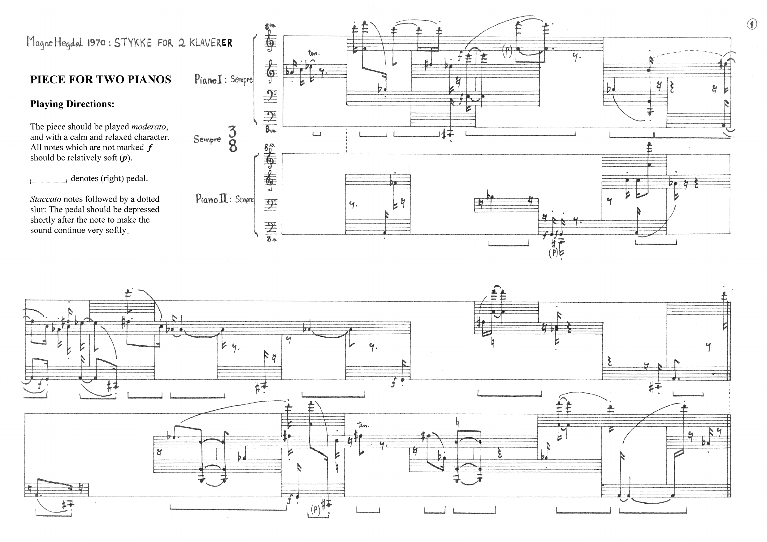 Piece for two Pianos